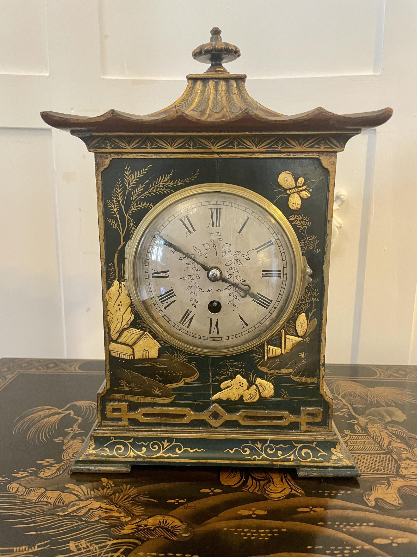 Quality Antique Victorian Chinoiserie Decorated Mantle Clock by Japy Fréres (1 of 19) Quality Antique Victorian Chinoiserie Decorated Mantle Clock by Japy Fréres (1 of 19)