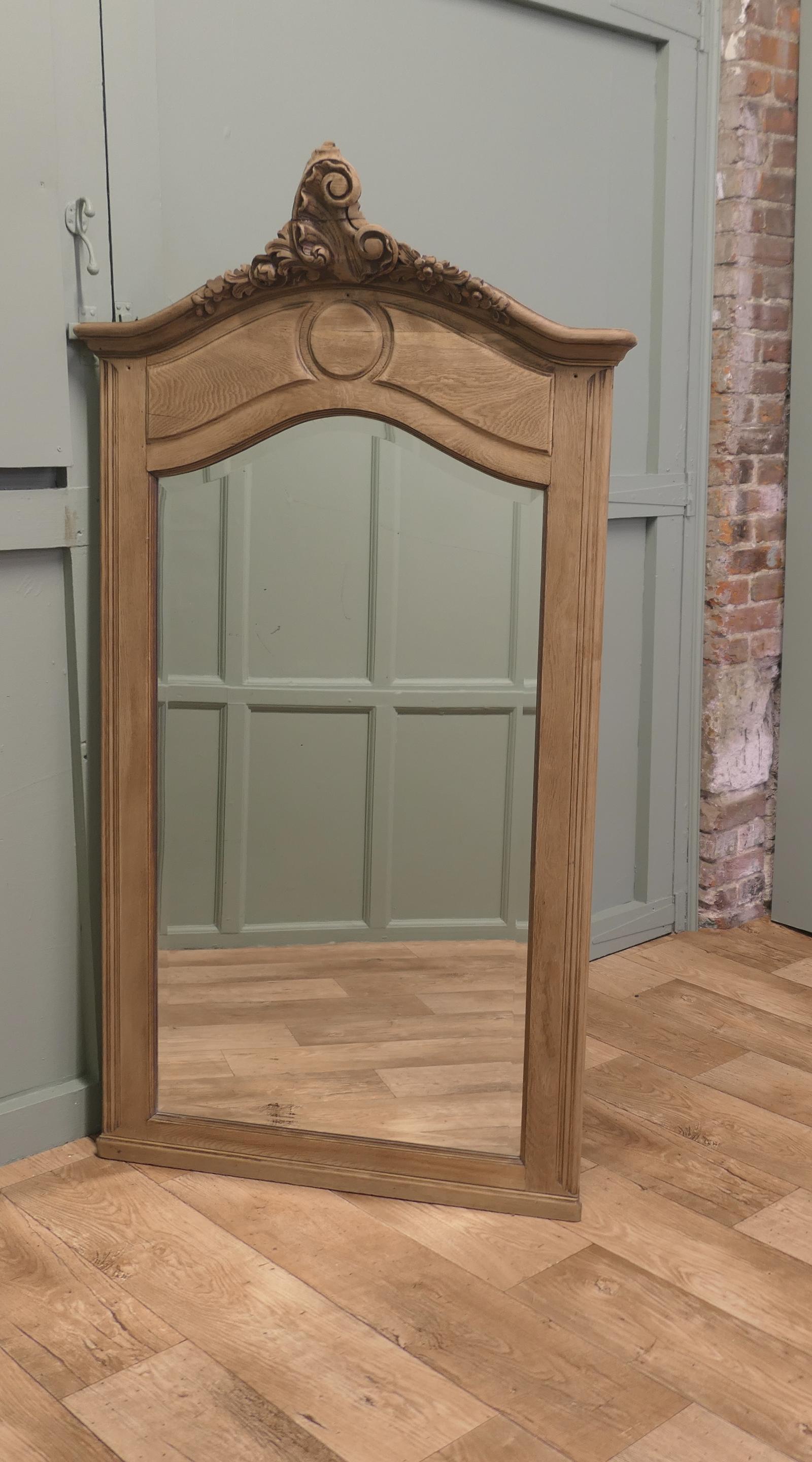 French Bleached Oak Carved Wall Mirror (1 of 6) French Bleached Oak Carved Wall Mirror (1 of 6)