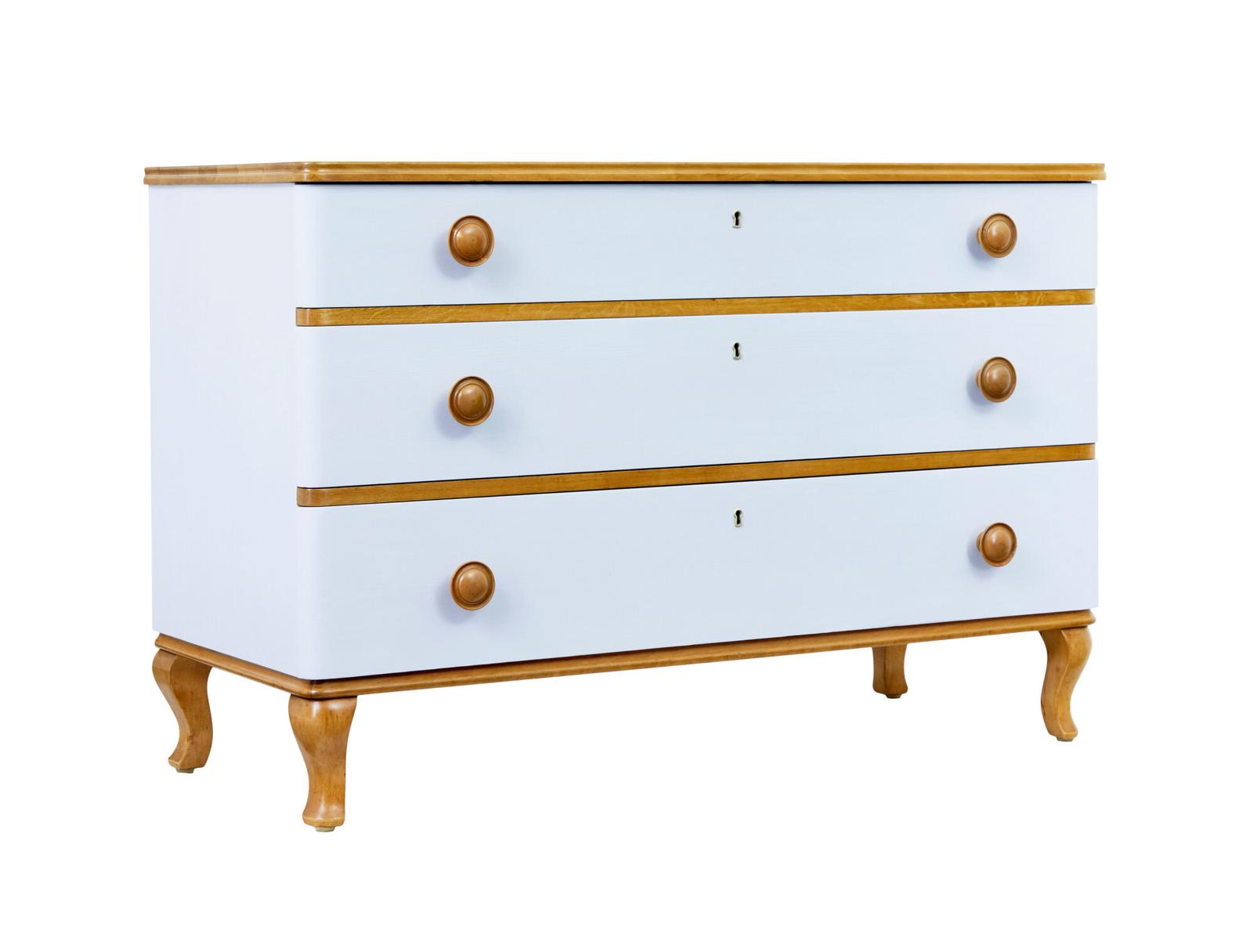 Mid Century Scandinavian Painted Birch Chest of Drawers (1 of 8) Mid Century Scandinavian Painted Birch Chest of Drawers (1 of 8)