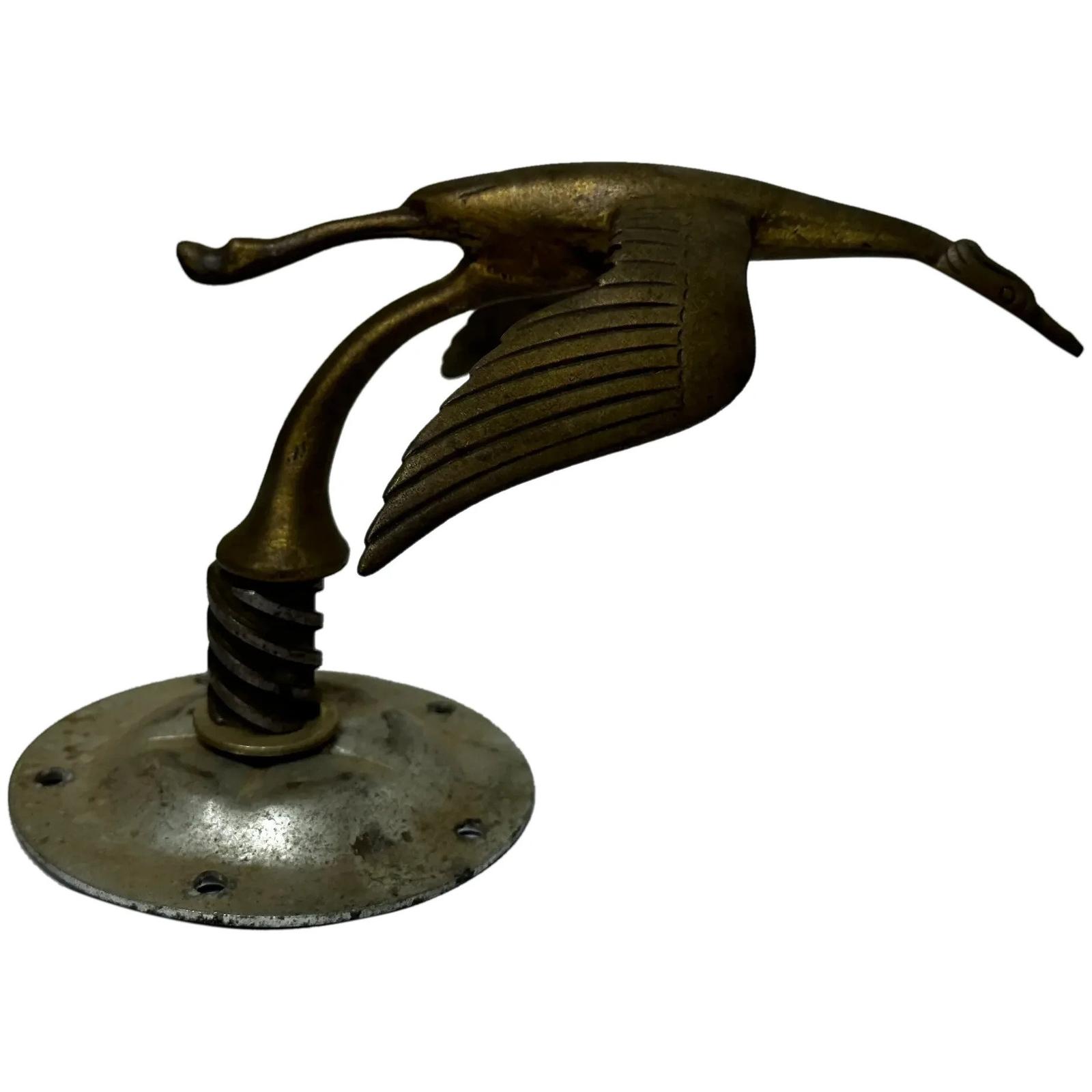 Art Deco British Rare Ornithology Stork Bird Car Mascot Figurine (1 of 38)