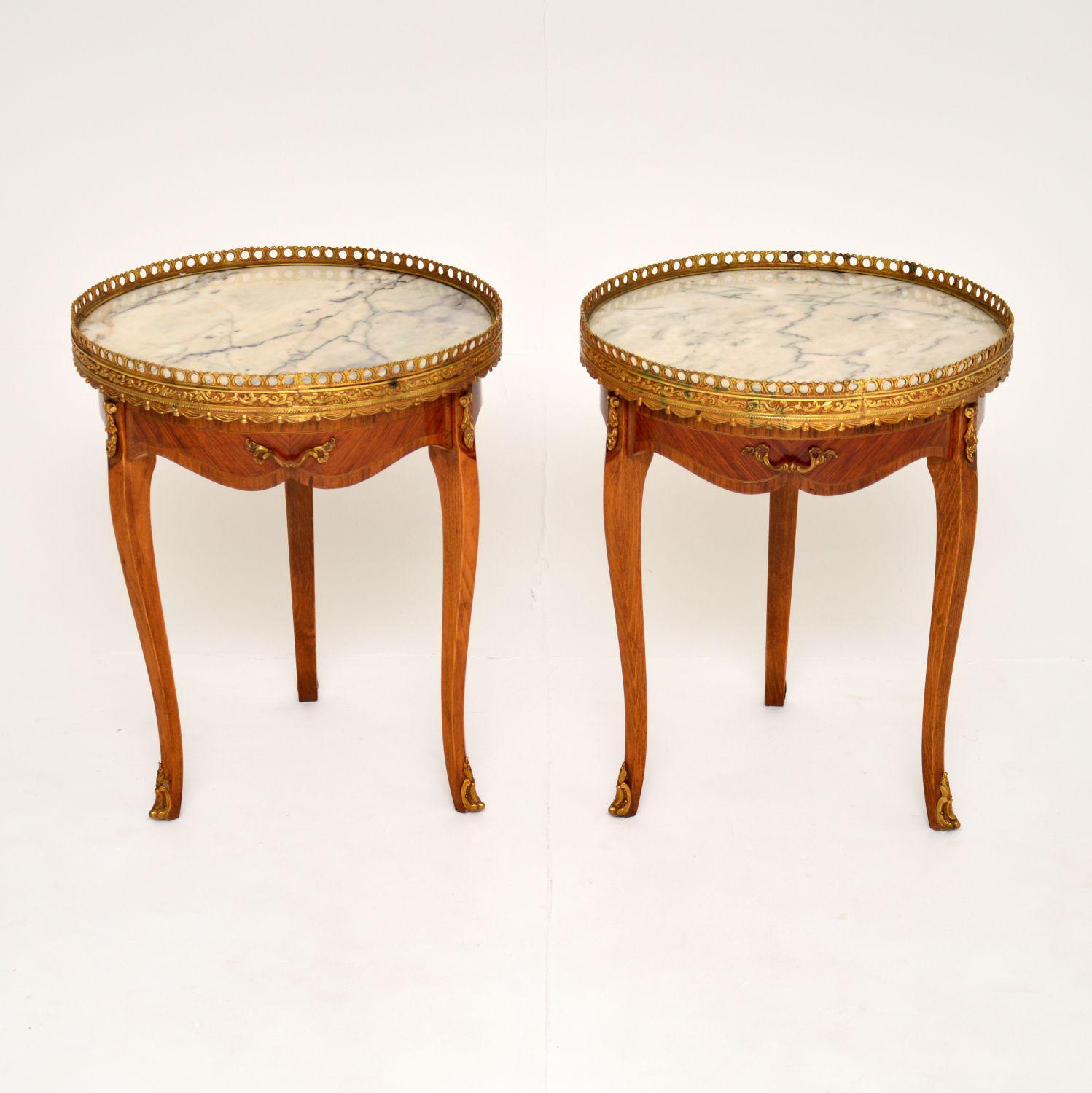 Pair of Antique French Marble Top Side Tables (1 of 11) Pair of Antique French Marble Top Side Tables (1 of 11)
