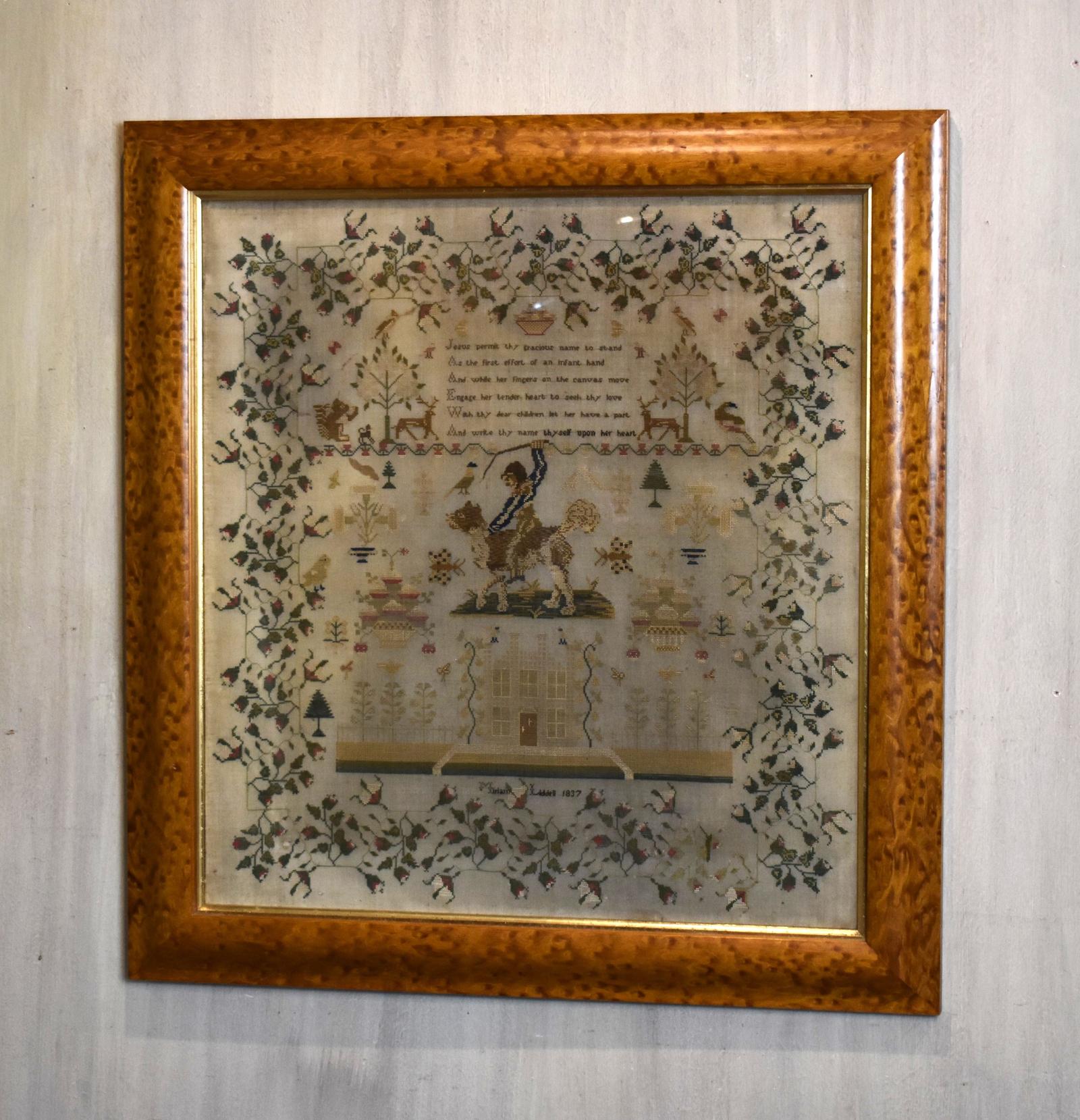 Fine Large Sampler by Miriam Liddell Dated 1837 (1 of 8) Fine Large Sampler by Miriam Liddell Dated 1837 (1 of 8)