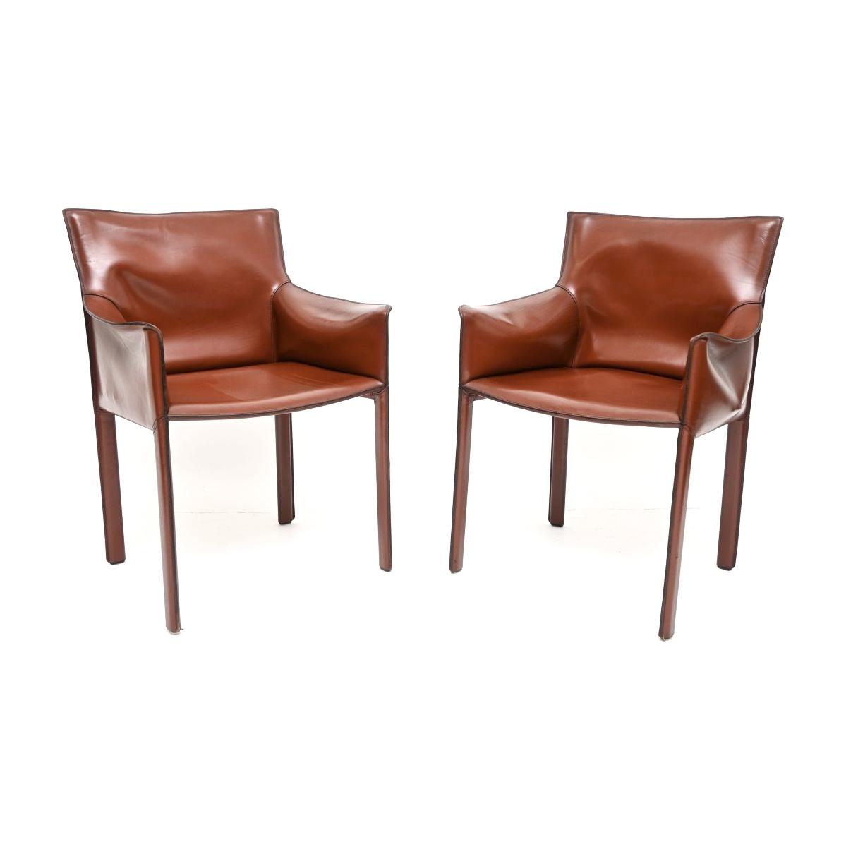 Pair of Vintage Italian Leather Armchairs by Enrico Pellizzoni (1 of 10) Pair of Vintage Italian Leather Armchairs by Enrico Pellizzoni (1 of 10)
