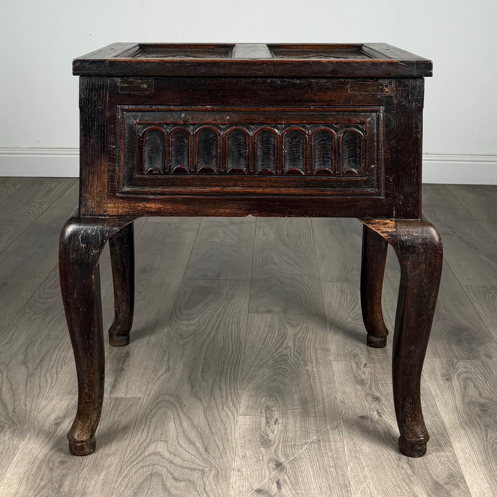 Antique 18th Century Unusual Box on Stand in Oak (1 of 15)