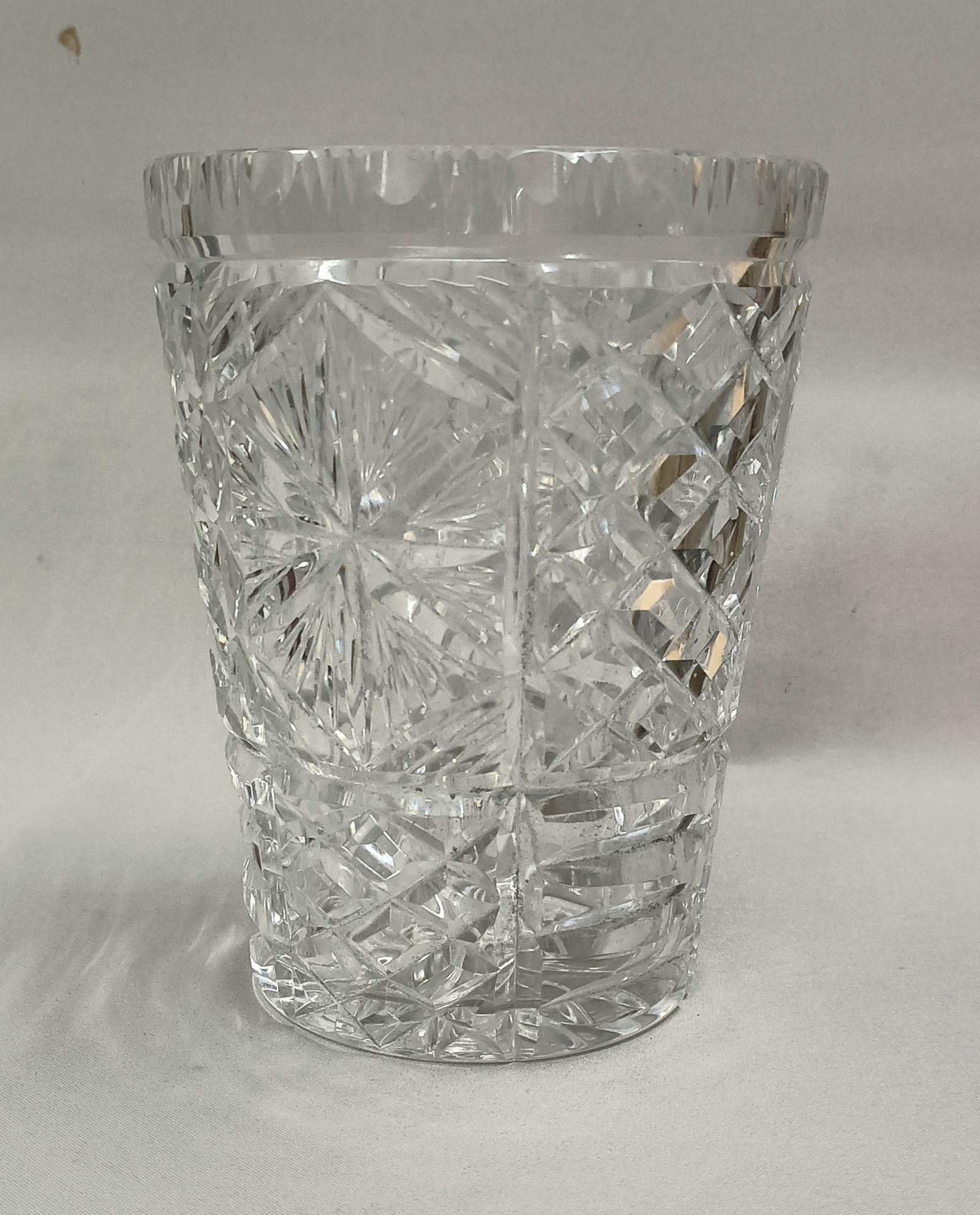 Heave Cut Glass Flower Vase (1 of 3) Heave Cut Glass Flower Vase (1 of 3)