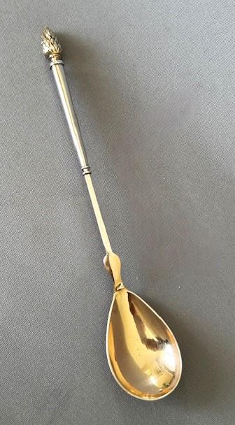 Unusual 19th Century Swedish Silver Gilt Caviar Spoon (1 of 5)