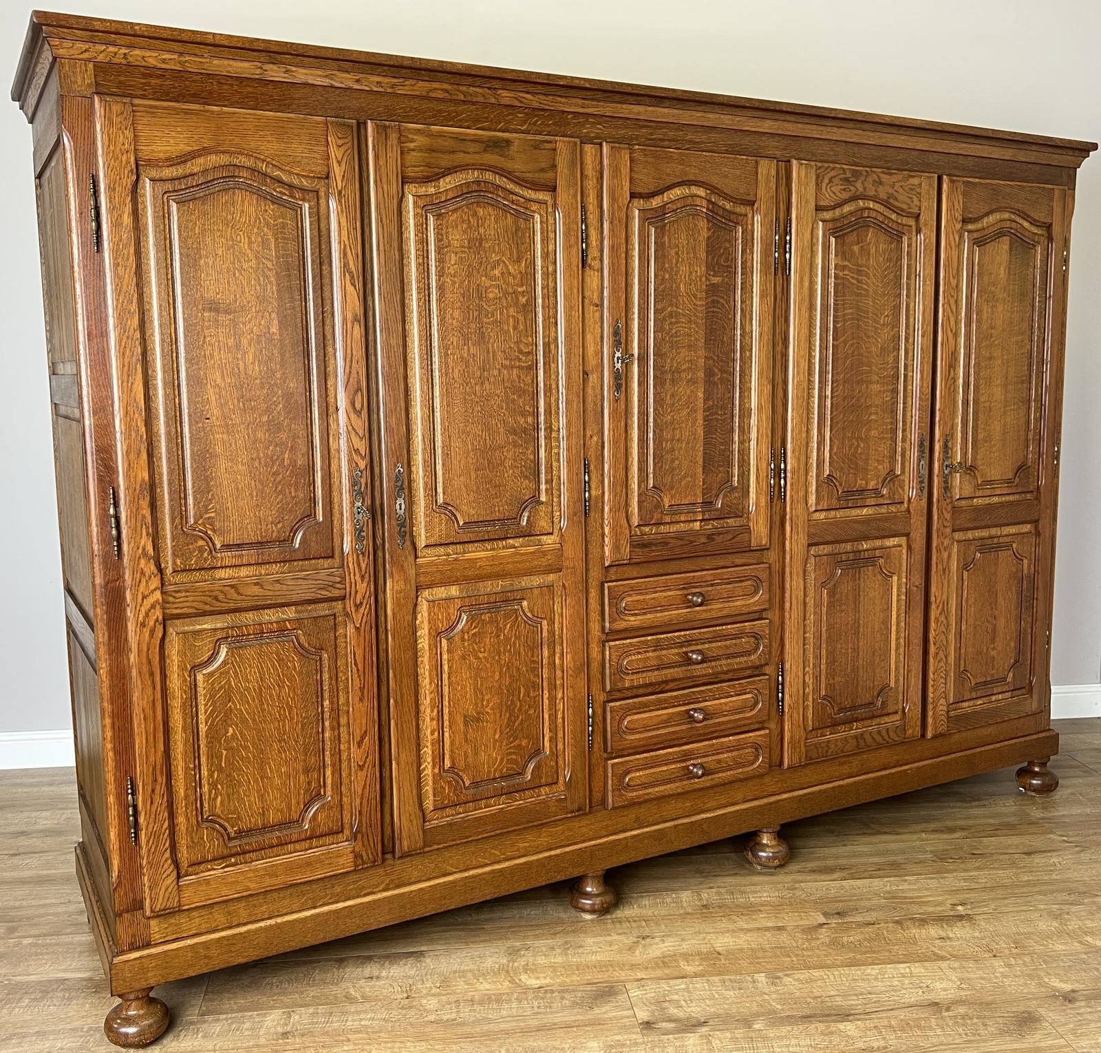 Wardrobe Vintage French Style Five Door Oak Carved Armoire Cabinet (1 of 11) Wardrobe Vintage French Style Five Door Oak Carved Armoire Cabinet (1 of 11)