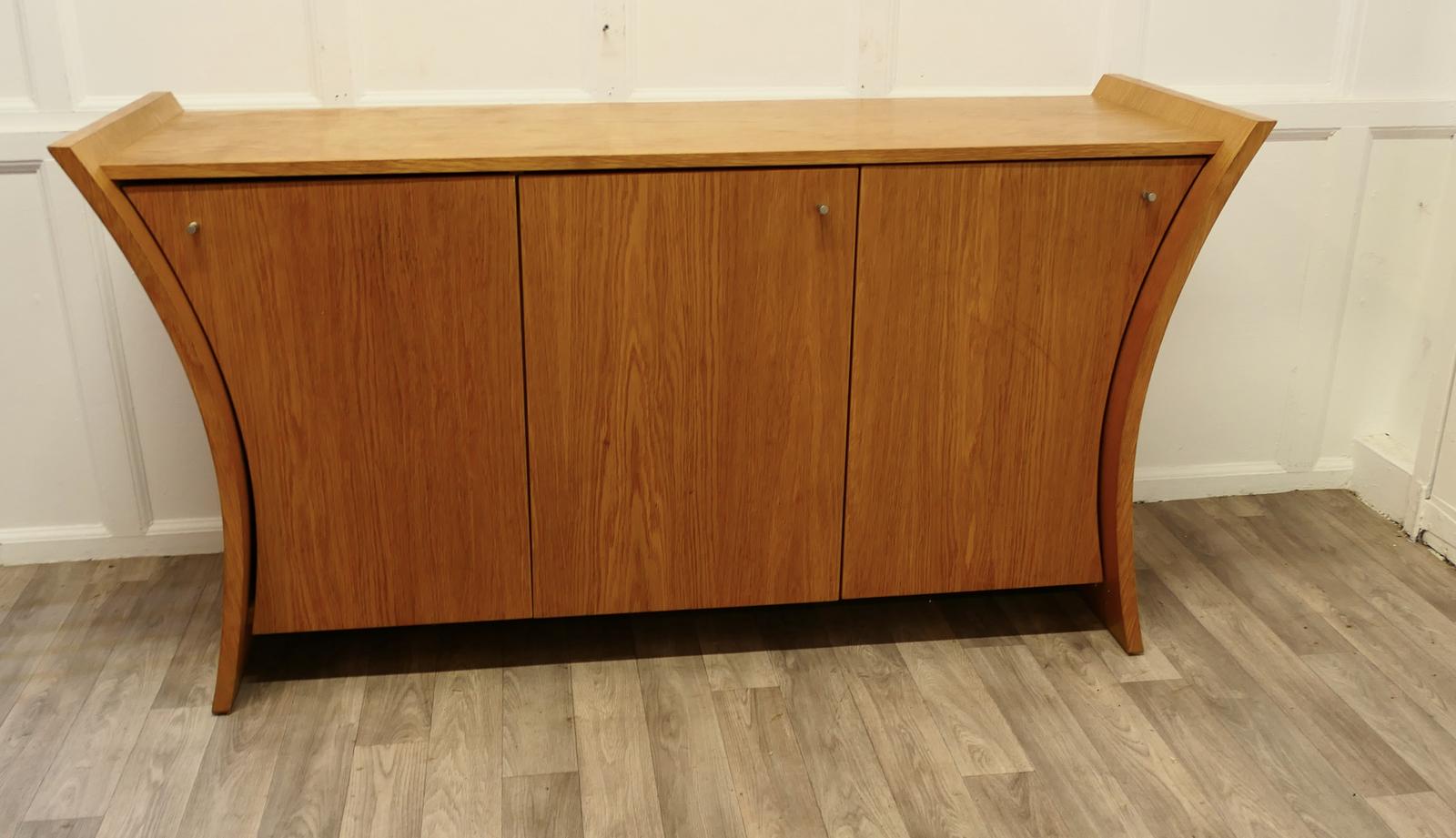 Elegant Designer 3 Door Sideboard in Golden Oak (1 of 8)