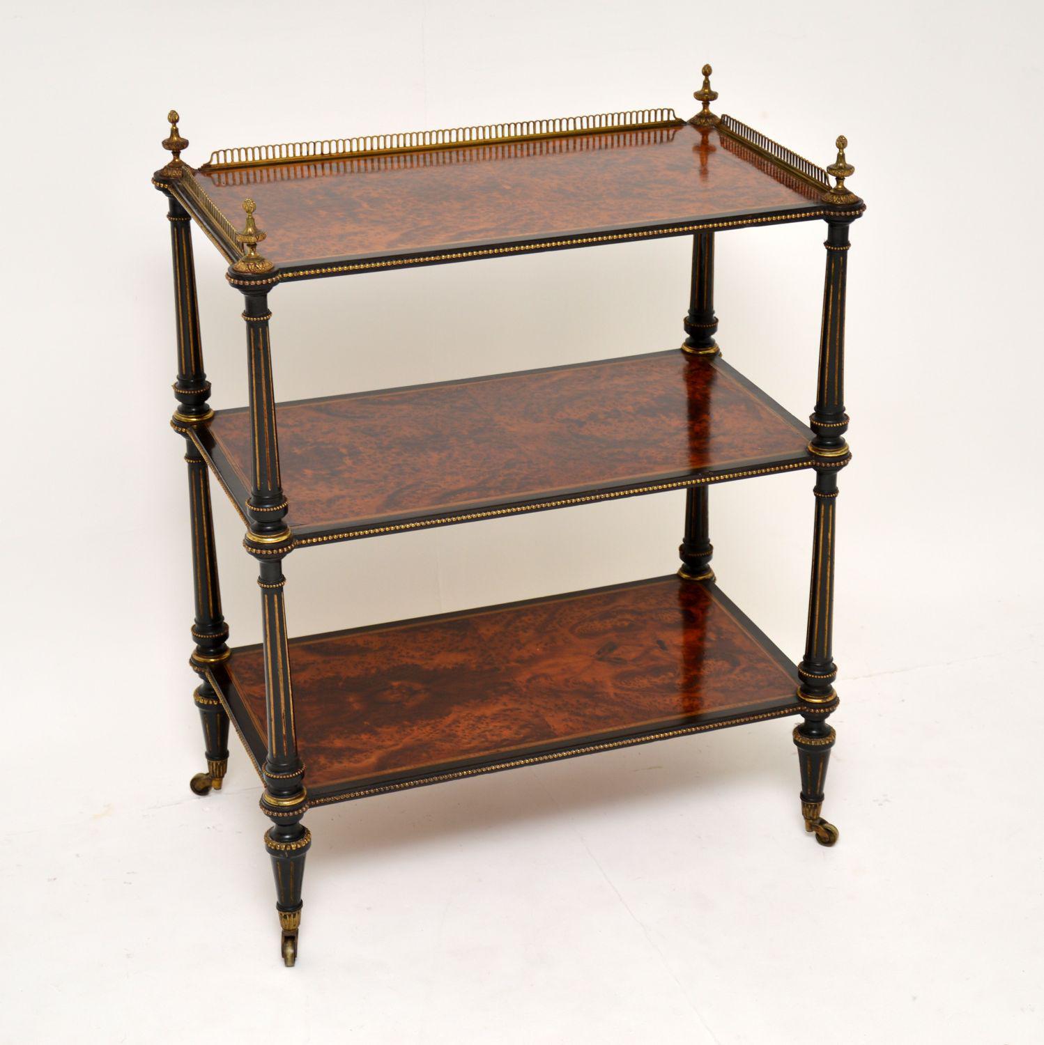 Antique Amboyna & Ebony Etagere Side Table (1 of 13) Antique Amboyna & Ebony Etagere Side Table (1 of 13)