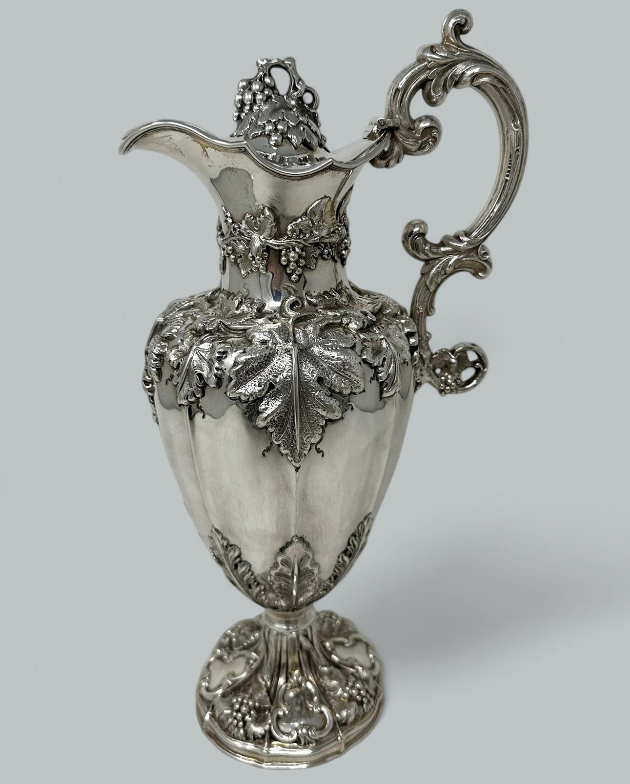 Antique English Sterling Silver Victorian Wine Ewer Jug Urn Walker Hall 1892 (1 of 9)