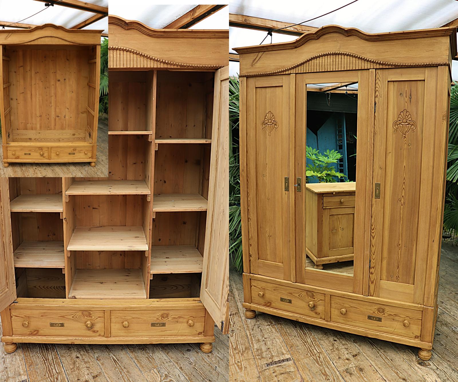 Old Pine Triple Knock Down Wardrobe - Multiple Shelf / Rail Options! (1 of 23)