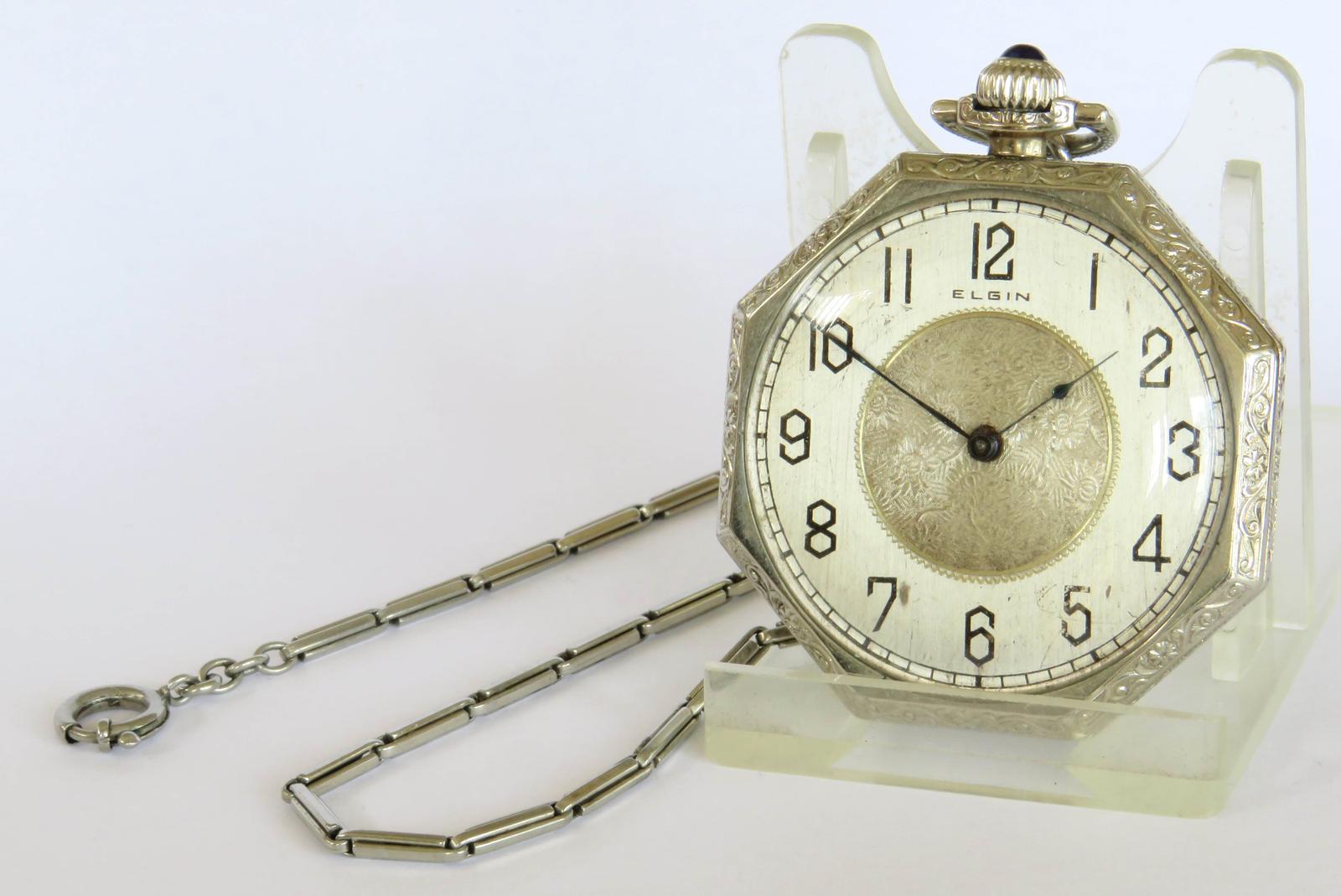 Pocket Watch: Antique Elgin Pocket Watch & Chain (1 of 4)