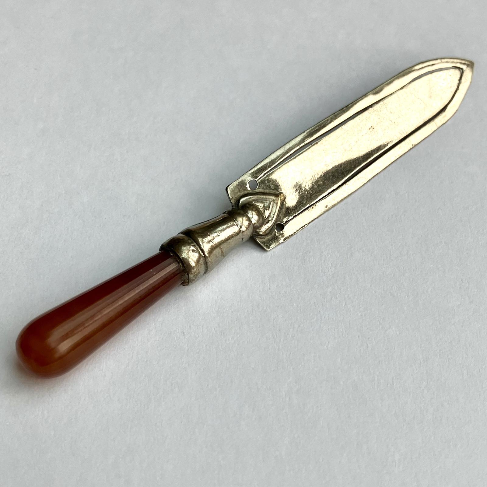 Silver Plate and Agate Page Marker (1 of 3)