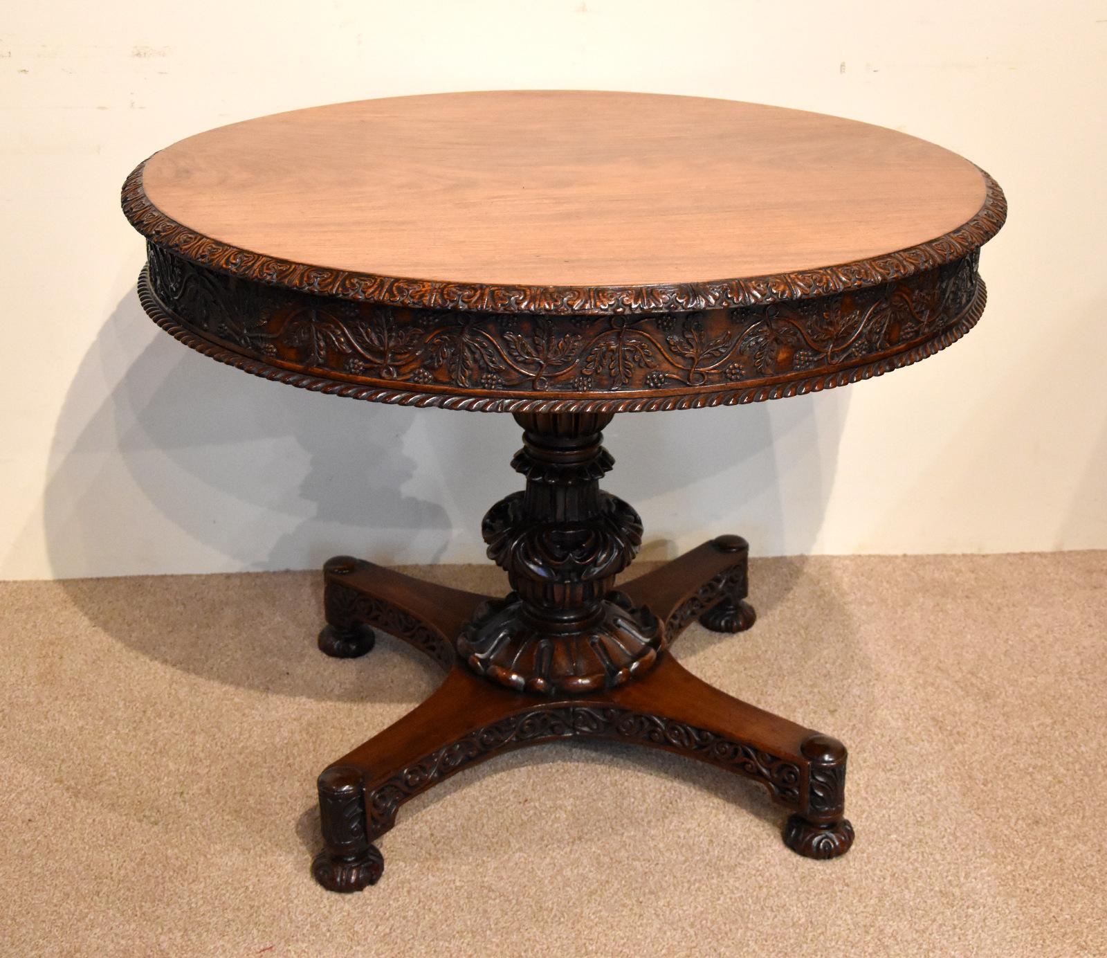 19th Century Anglo Indian Rosewood Padouk Centre Table (1 of 9) 19th Century Anglo Indian Rosewood Padouk Centre Table (1 of 9)