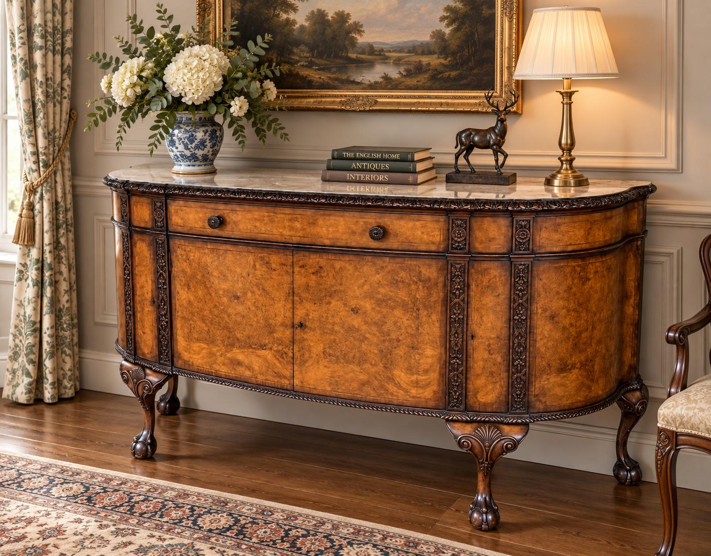 Burr Walnut Sideboard with Twelve Piece Cutlery Set (1 of 15) Burr Walnut Sideboard with Twelve Piece Cutlery Set (1 of 15)
