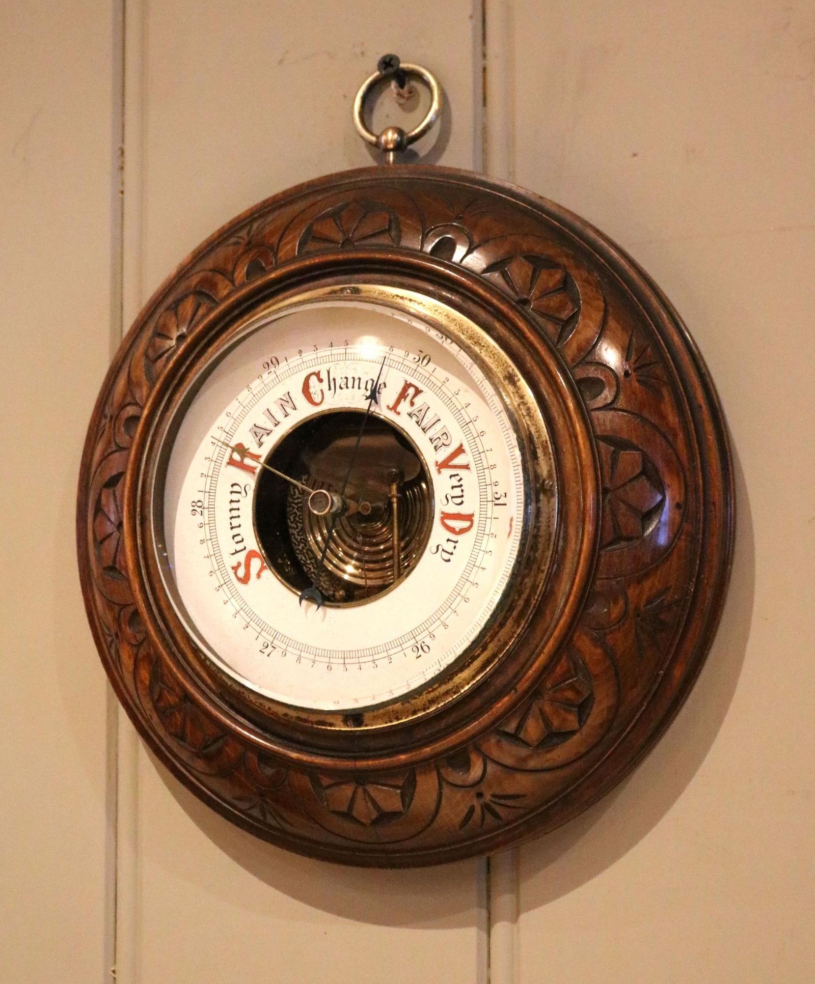 Circular Beechwood Barometer (1 of 10)