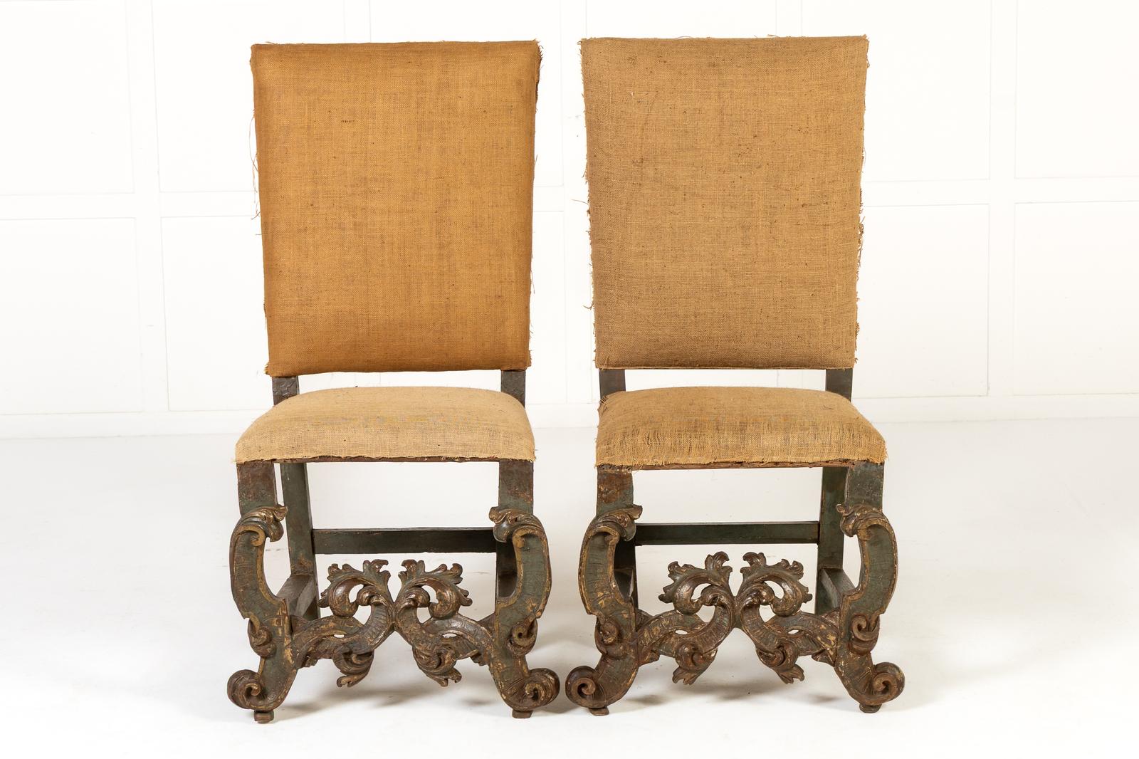 Pair of 17th Century Italian Side Chairs (1 of 4) Pair of 17th Century Italian Side Chairs (1 of 4)