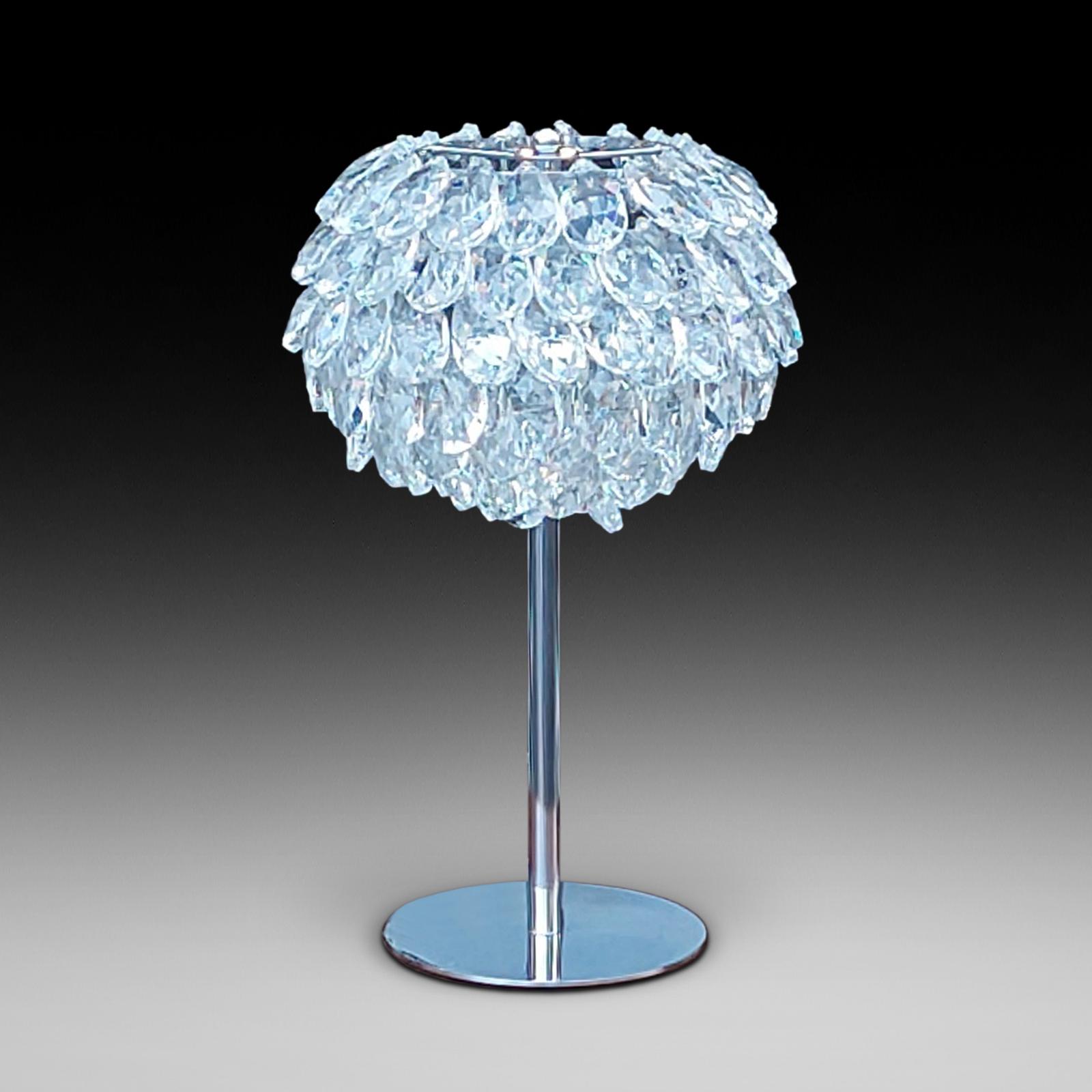 Retro Mid Century Crystal & Chrome Table Lamp (1 of 8)