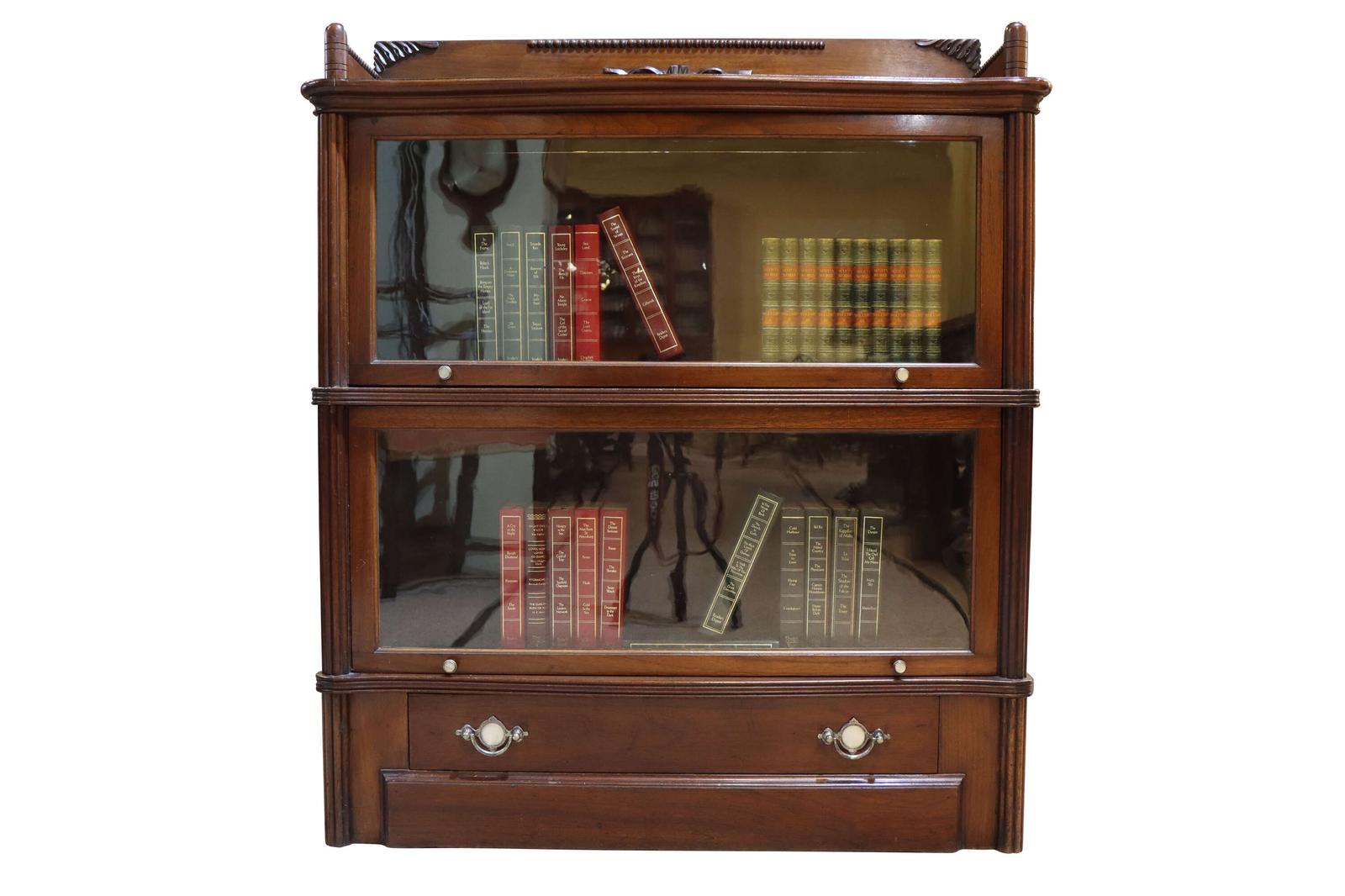 Wernicke Patent Elastic Bookcase with 2 Shelves & Drawer – Dated 1900 (1 of 5) Wernicke Patent Elastic Bookcase with 2 Shelves & Drawer – Dated 1900 (1 of 5)