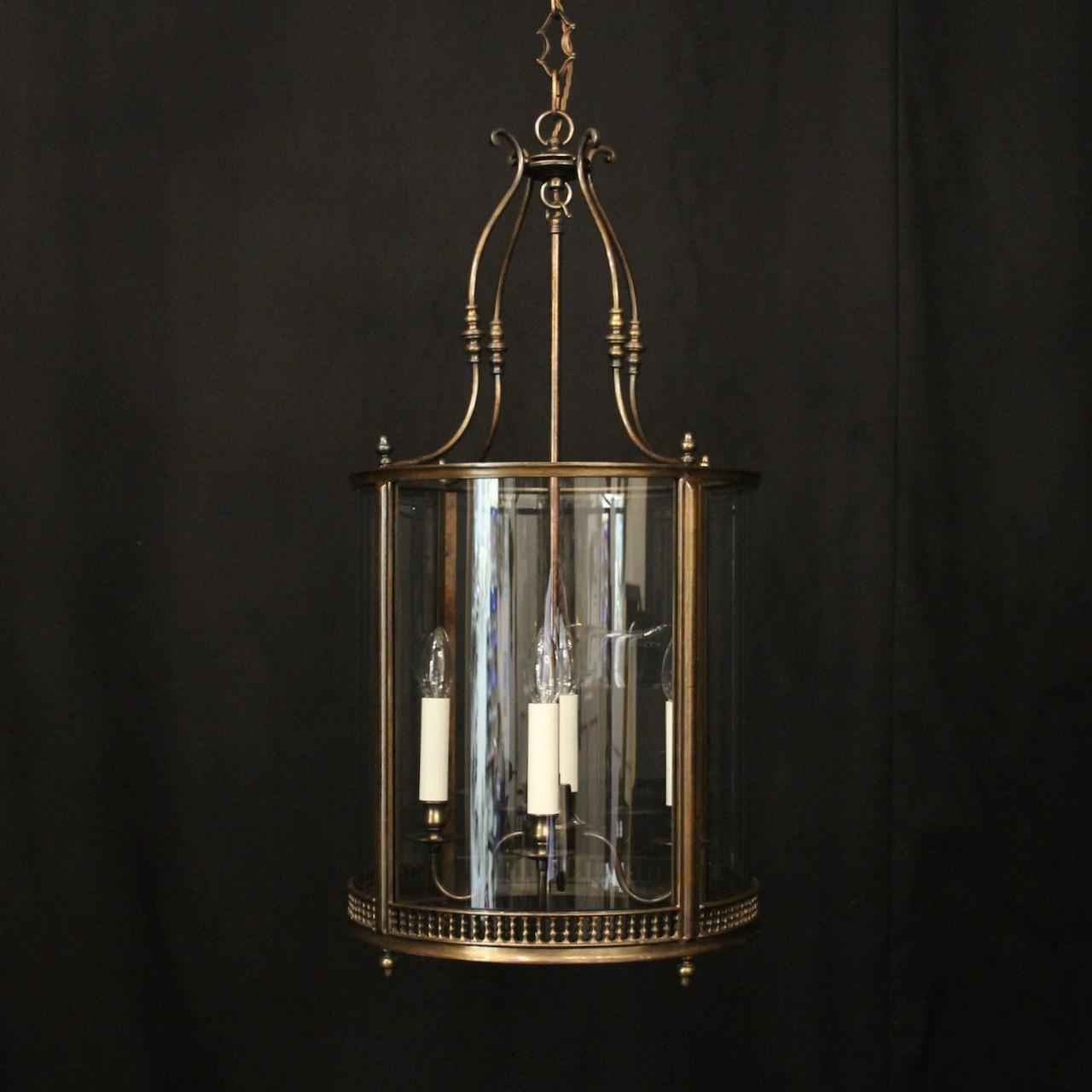 English Convex Brass Four Light Hall Lantern (1 of 10) English Convex Brass Four Light Hall Lantern (1 of 10)