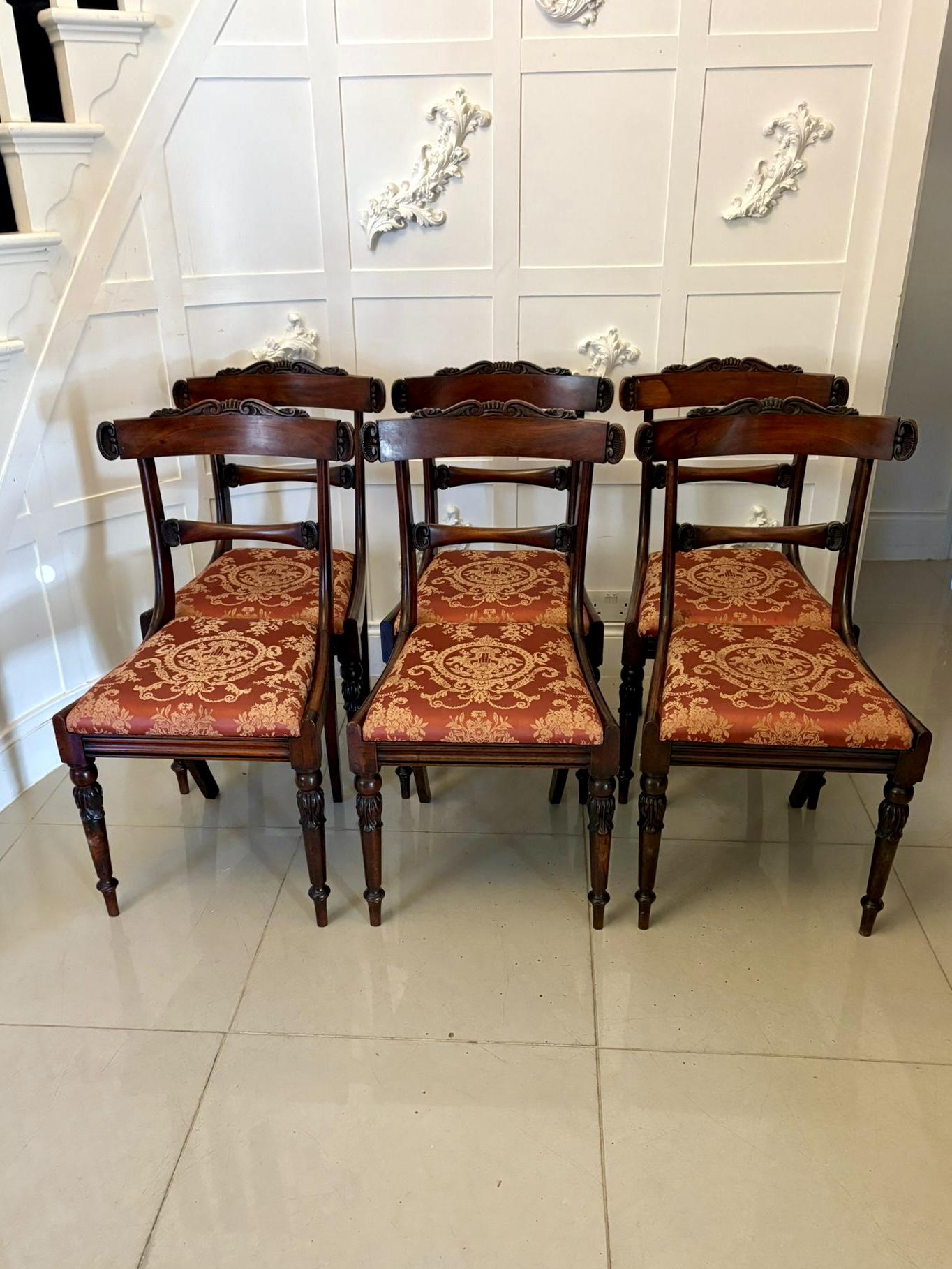 Antique Set of Six Quality Carved Rosewood Dining Chairs (1 of 13)