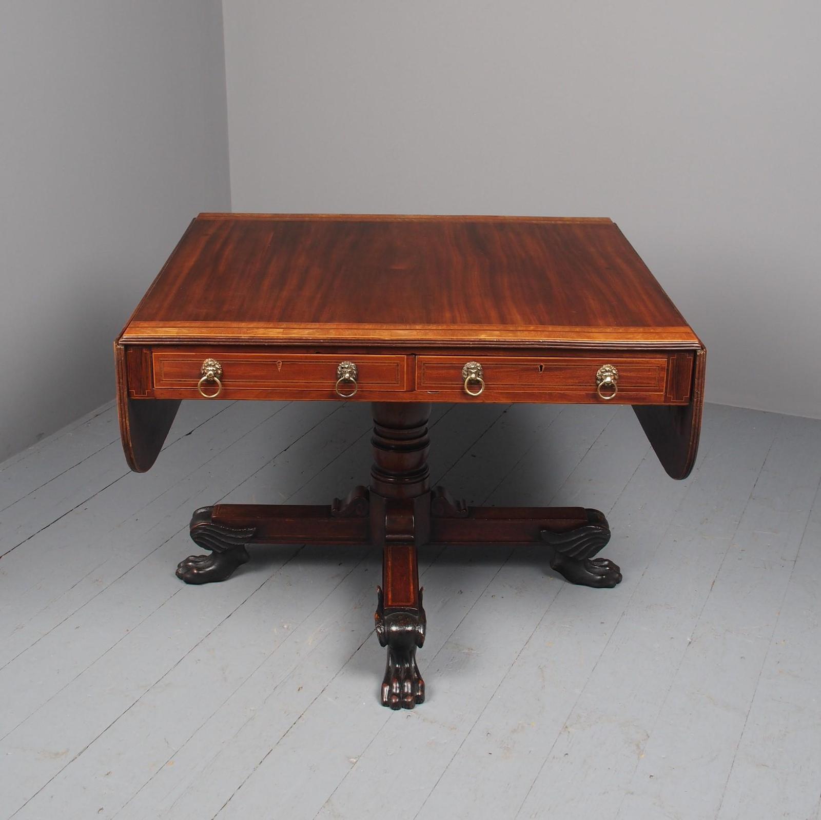 Large Antique George III Mahogany Sofa Table (1 of 15)