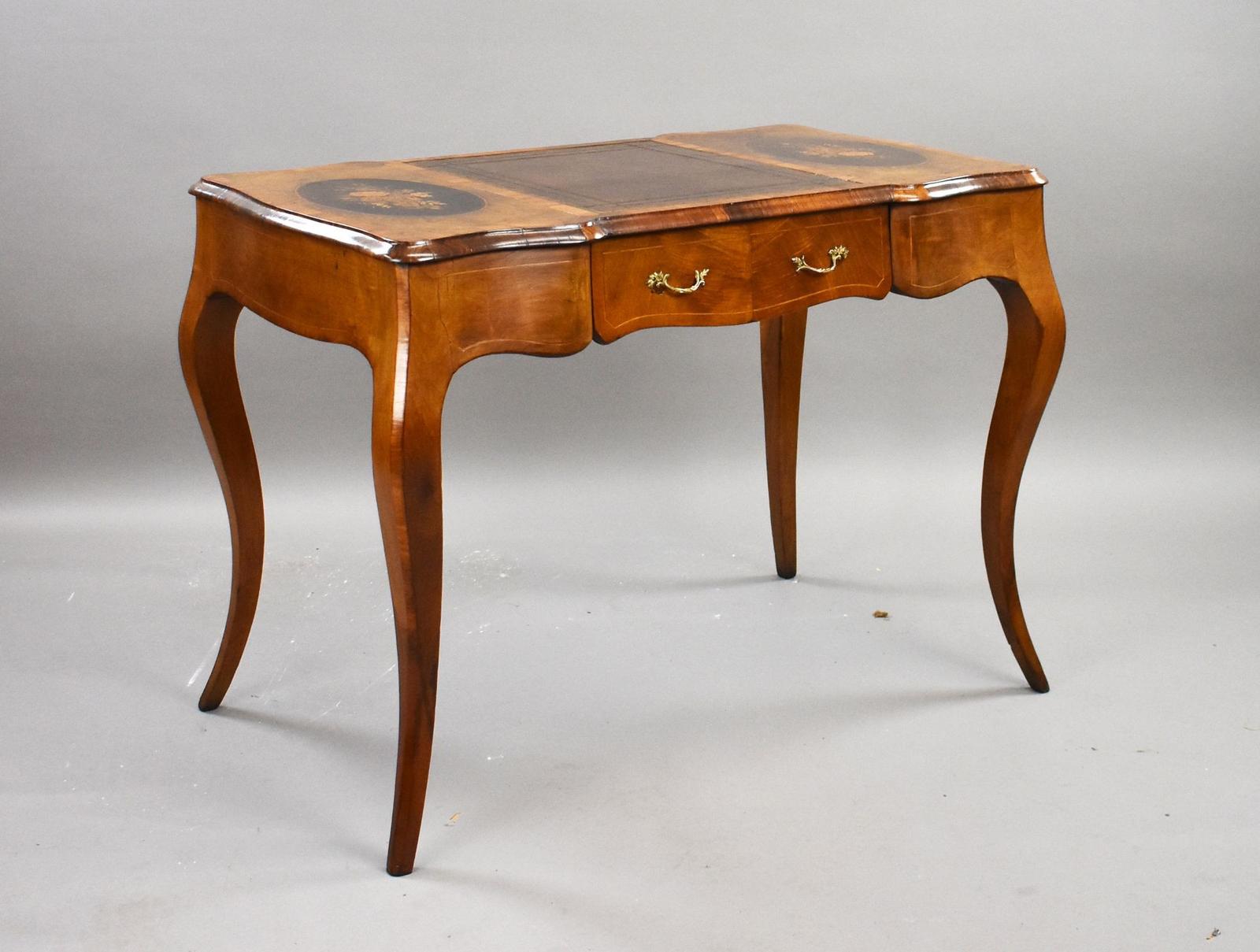 Victorian Burr Walnut & Marquetry Writing Table (1 of 10)
