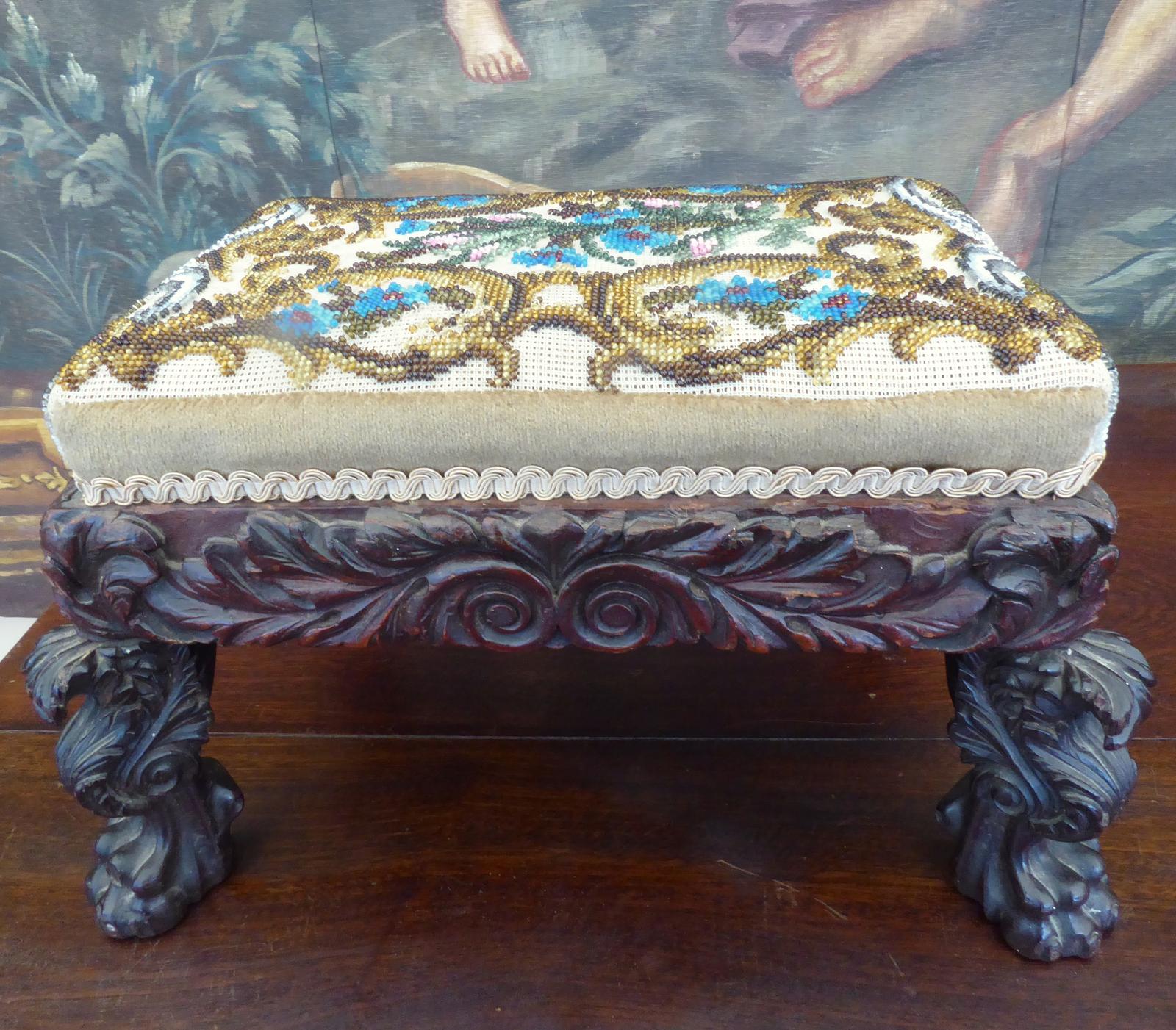 Beadwork Stool Lovingly Stitched by Victorian Gentlewoman (1 of 15)