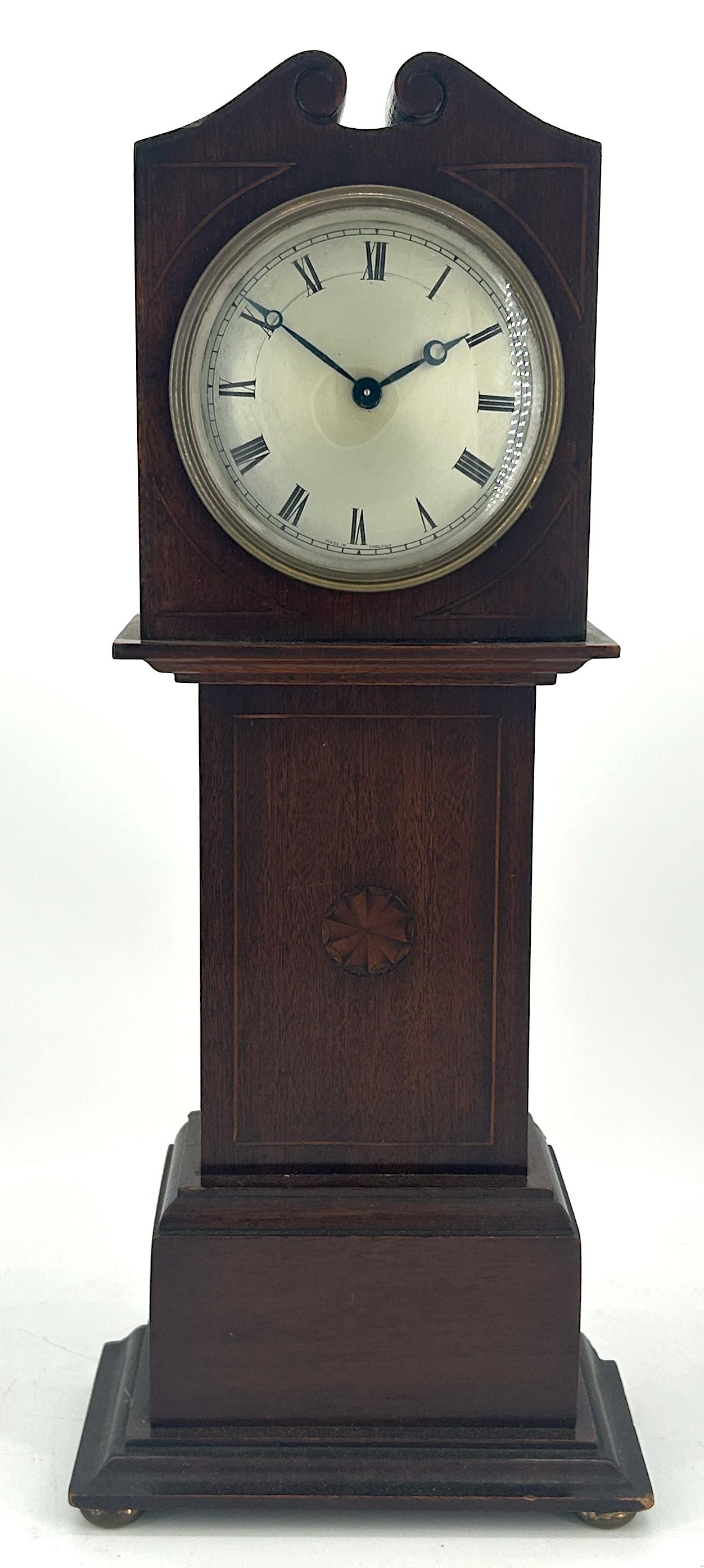 Lovely Miniature Longcase Mantel Clock ca.1900 (1 of 14)