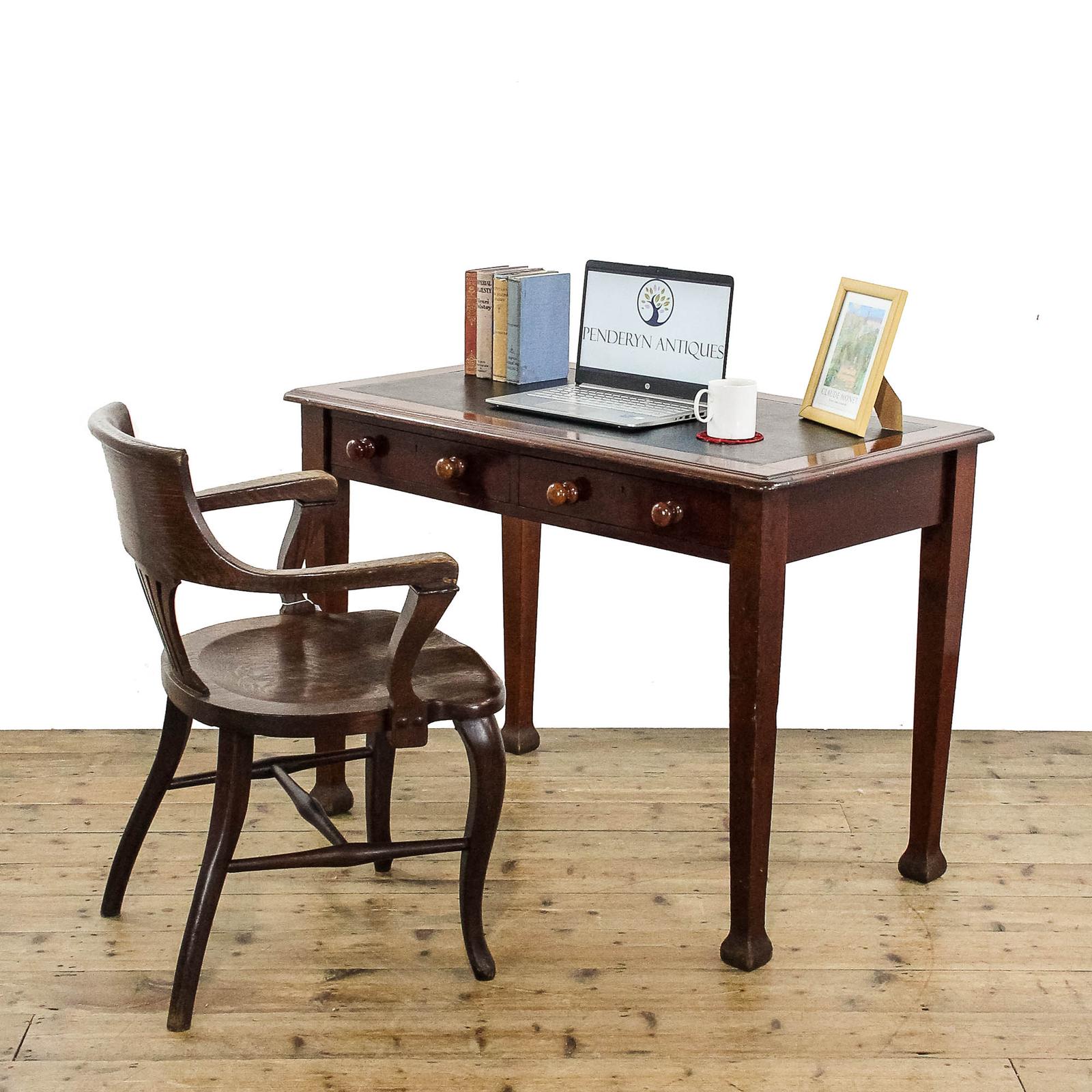 Antique Edwardian Mahogany Desk Side Table (1 of 10)
