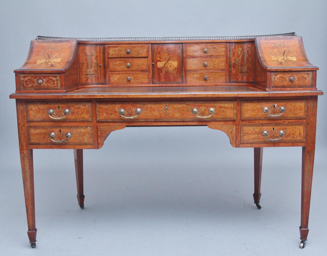 19th Century Satinwood & Inlaid Carlton House Desk (1 of 18)