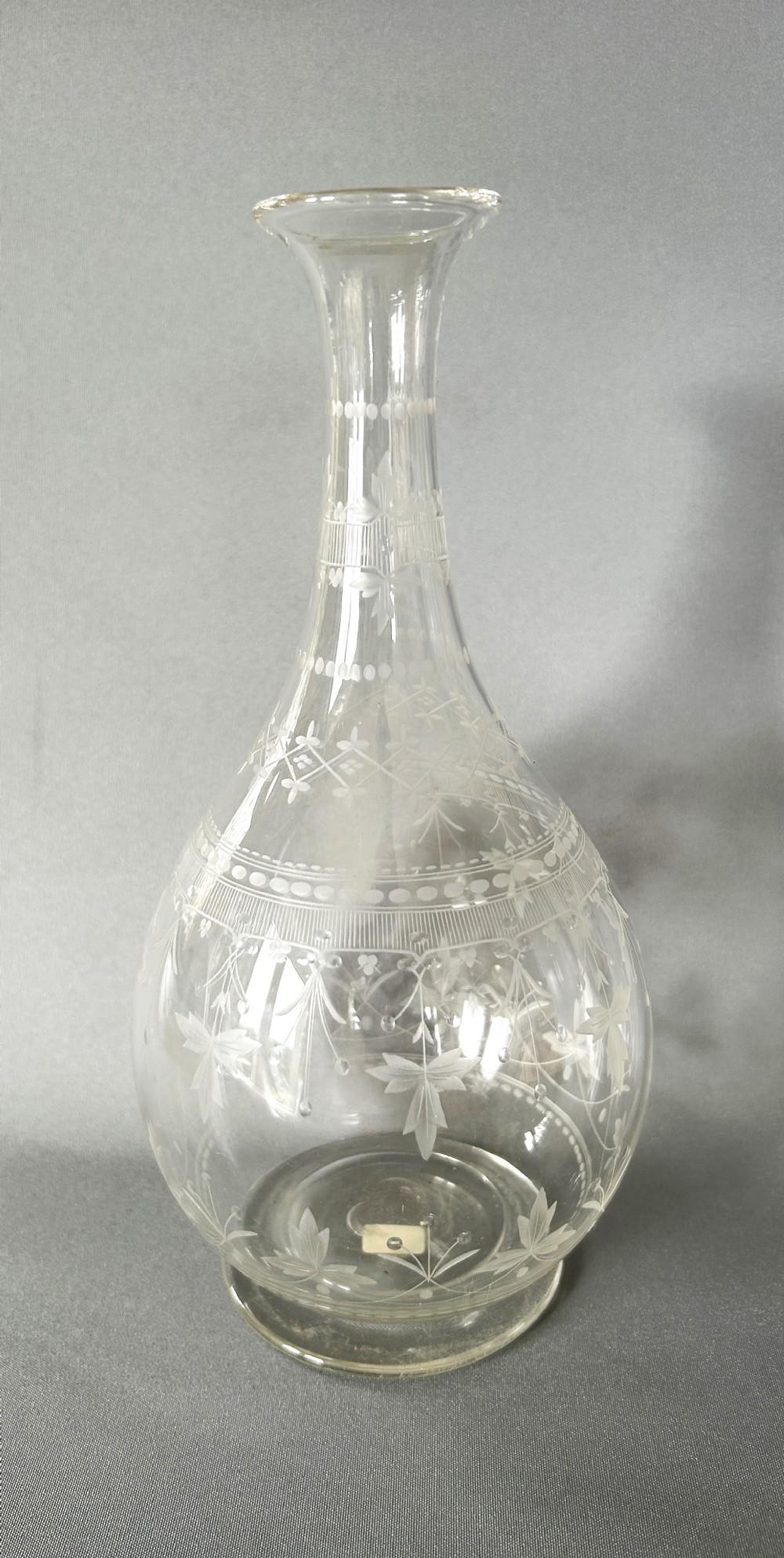 Gorgeous Victorian Etched Wine Carafe (1 of 5)