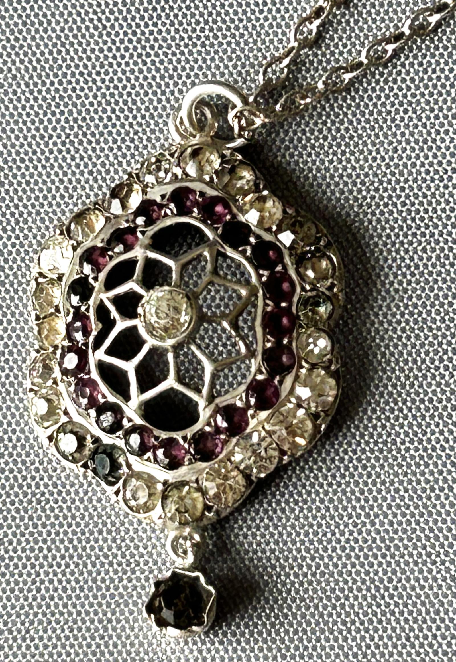 Edwardian Silver & Amethyst Lavalier Pendant Necklace (1 of 6) Edwardian Silver & Amethyst Lavalier Pendant Necklace (1 of 6)
