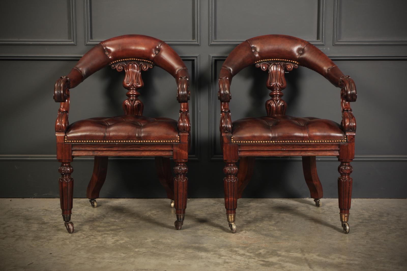 Pair Of William IV Rosewood Desk Chairs (1 of 19)