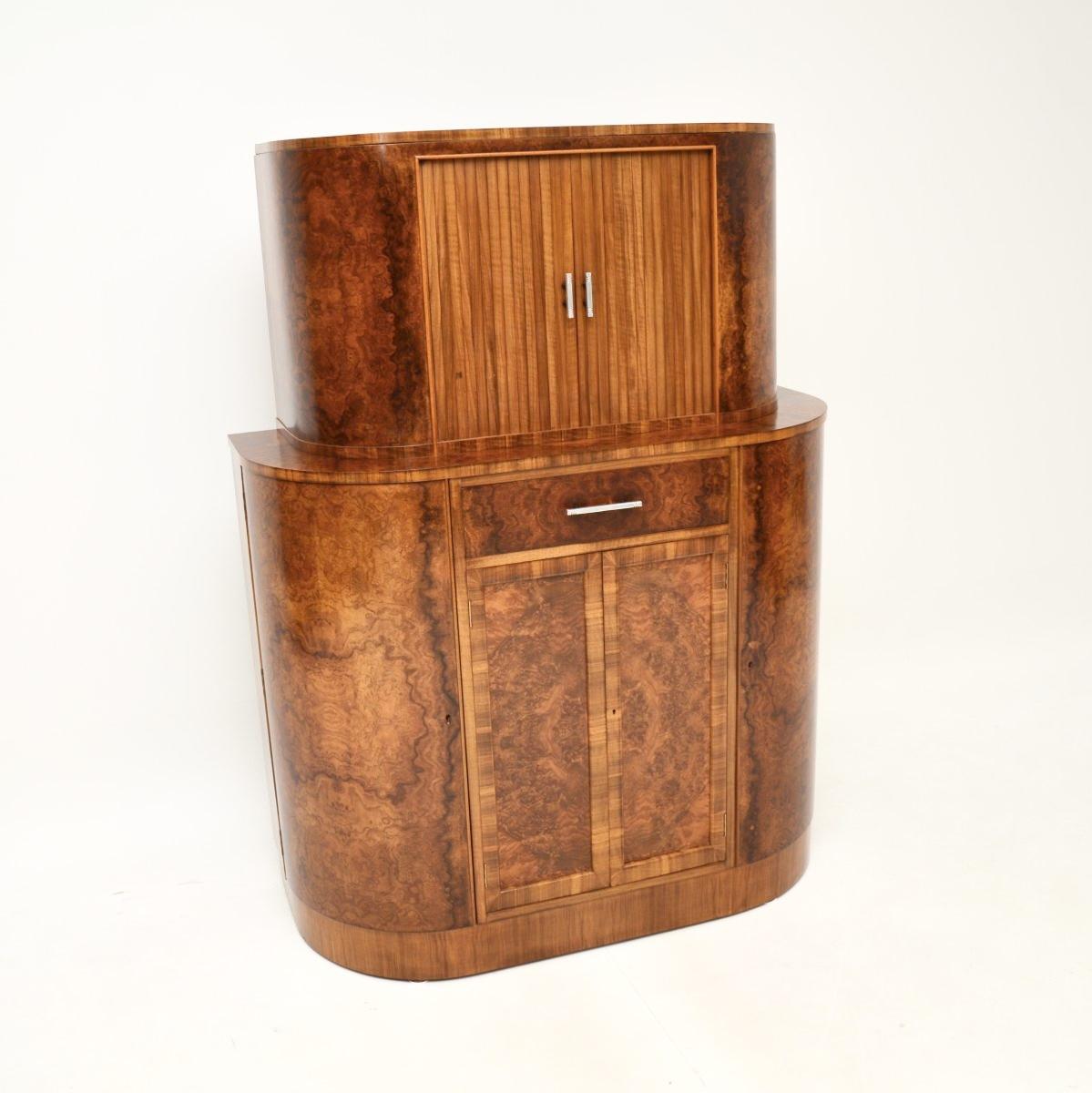 Art Deco Burr Walnut Cocktail Drinks Cabinet (1 of 14)