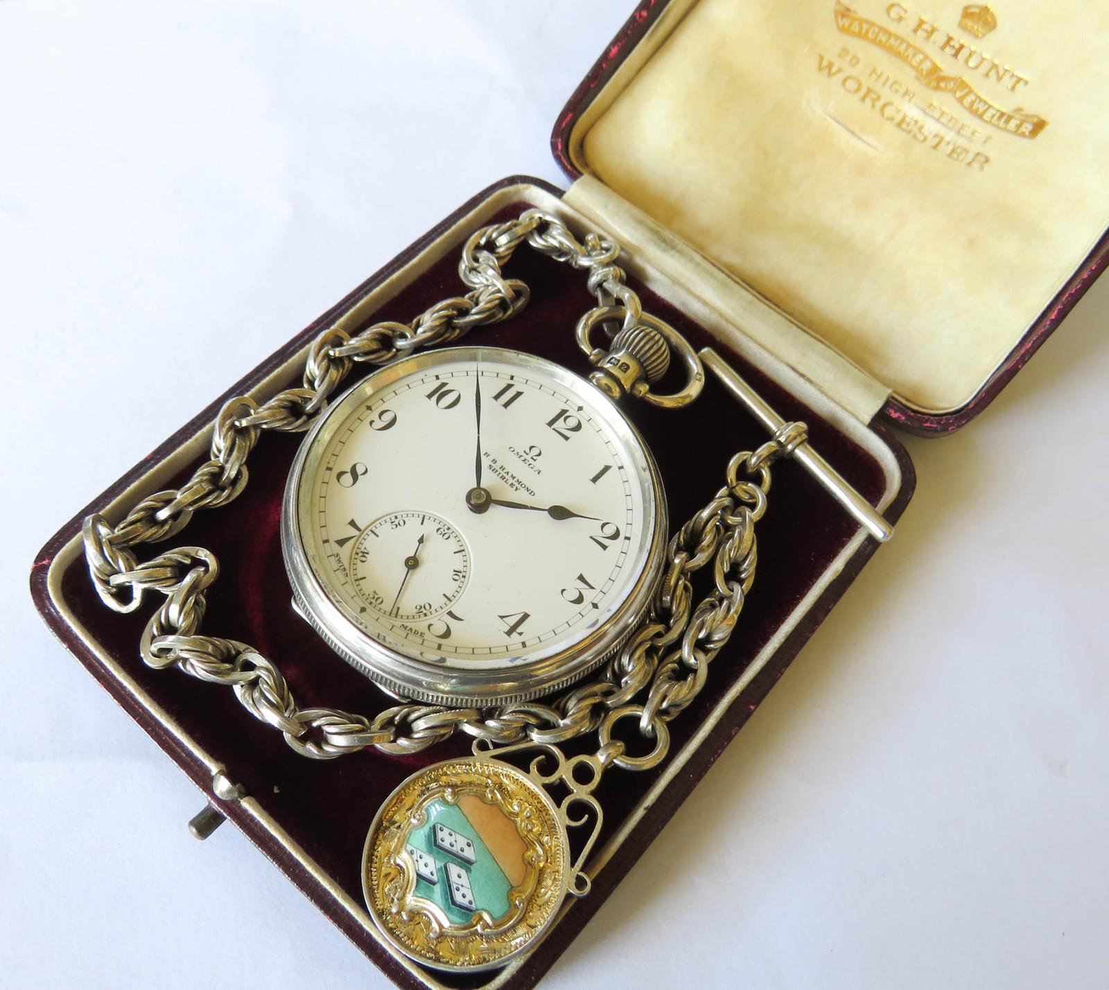 Pocket Watch: Antique Silver Omega Pocket Watch & Chain (1 of 5) Pocket Watch: Antique Silver Omega Pocket Watch & Chain (1 of 5)