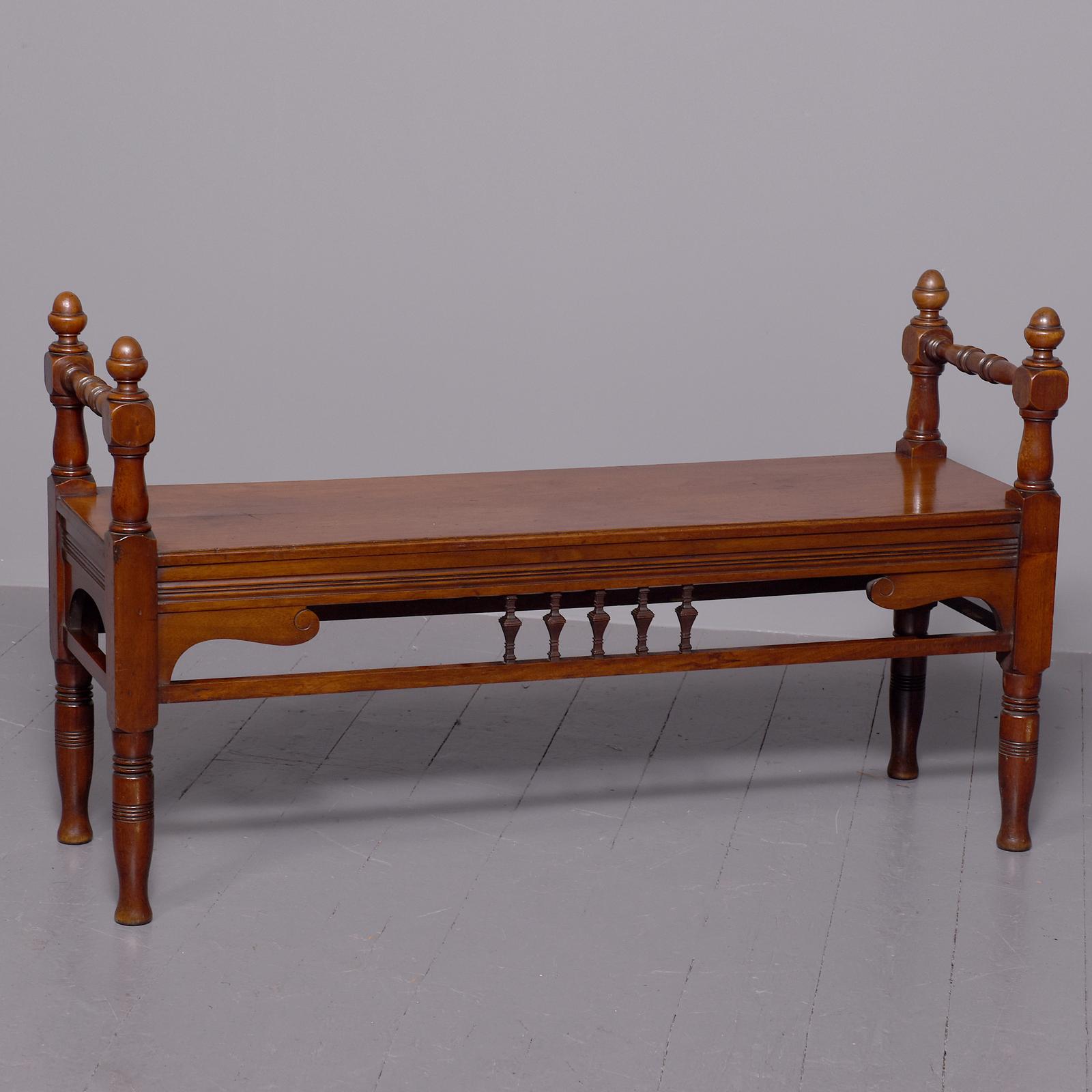 Large Aesthetic Walnut Window Seat or Hall Bench (1 of 7)