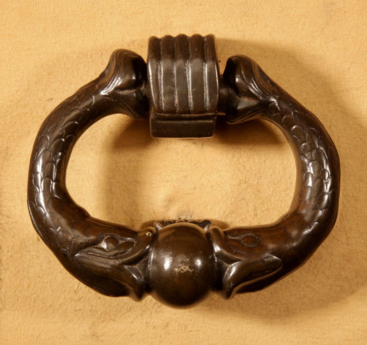 Early Decorative Bronze Door Knocker c.1670 (1 of 9)
