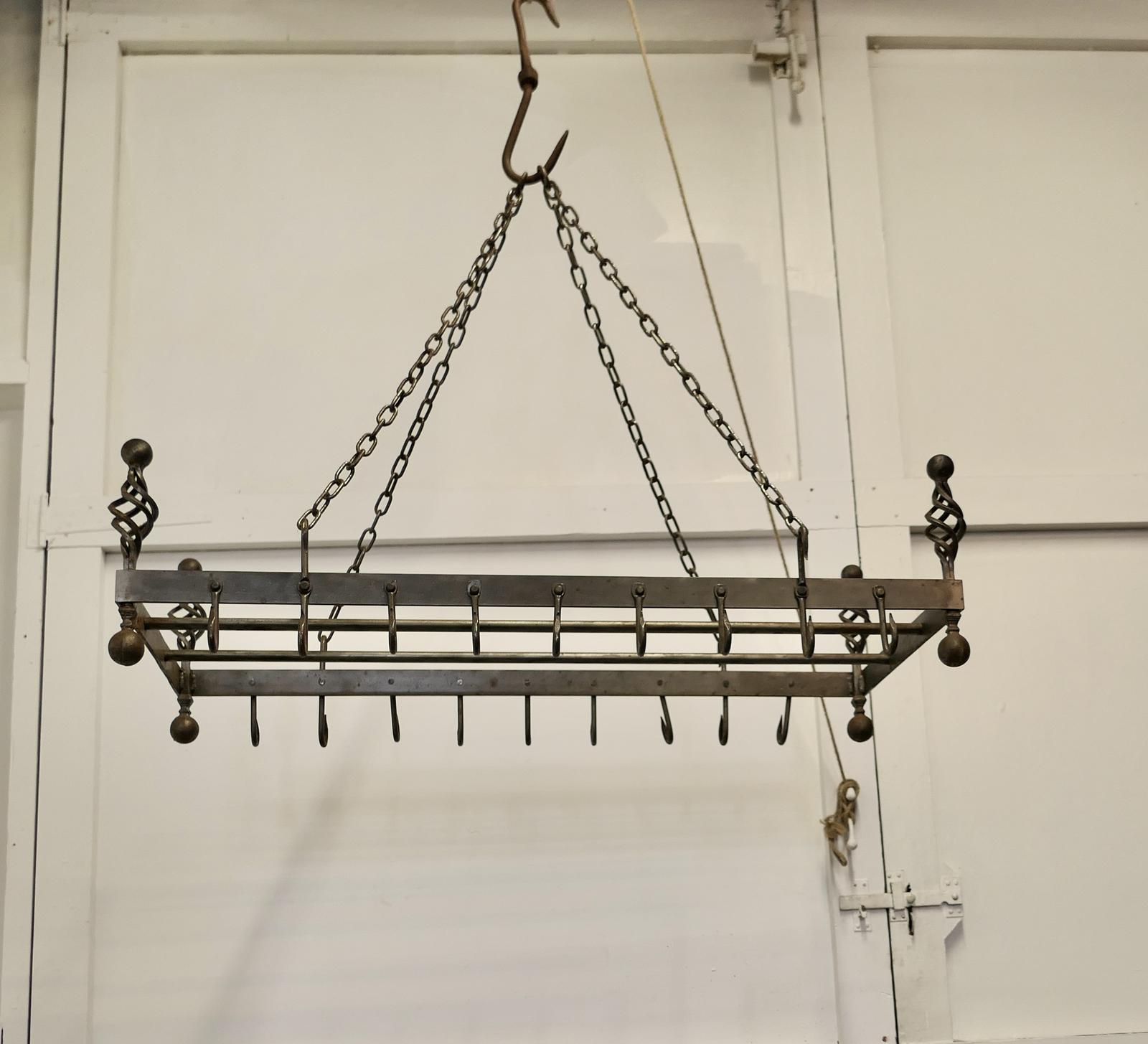 Large French Iron Game Hanger, Kitchen Utensil or Pot Hanger (1 of 9)