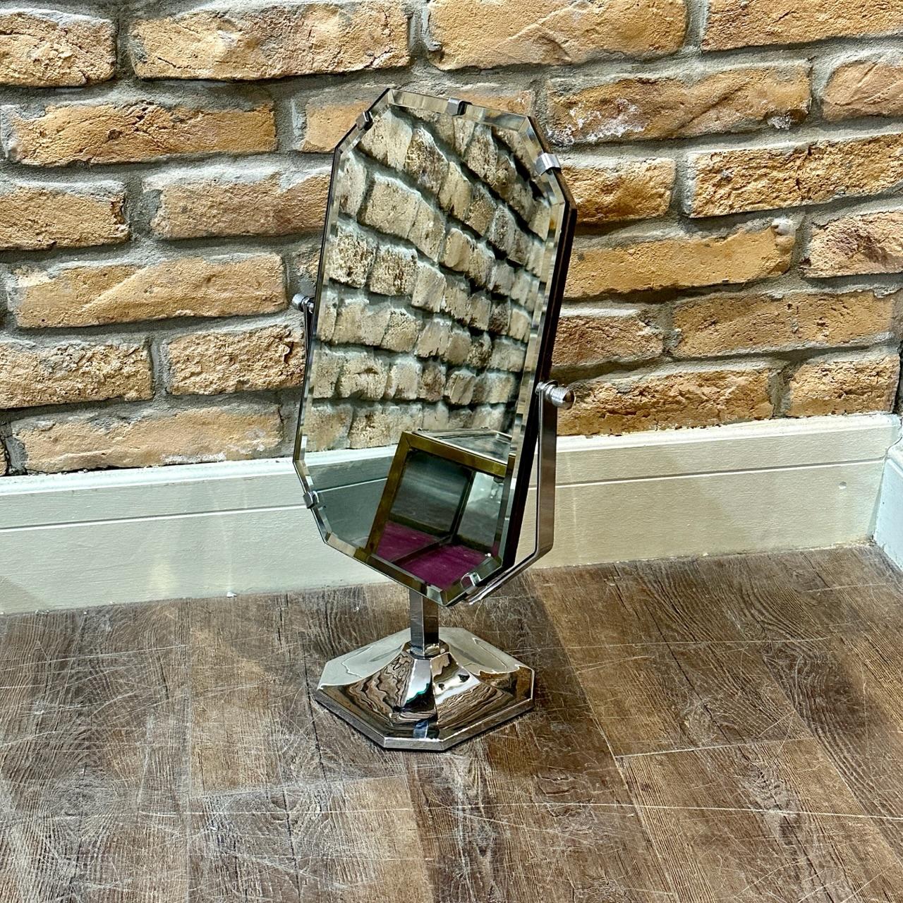 Chrome Art Deco Vanity Mirror (1 of 4)