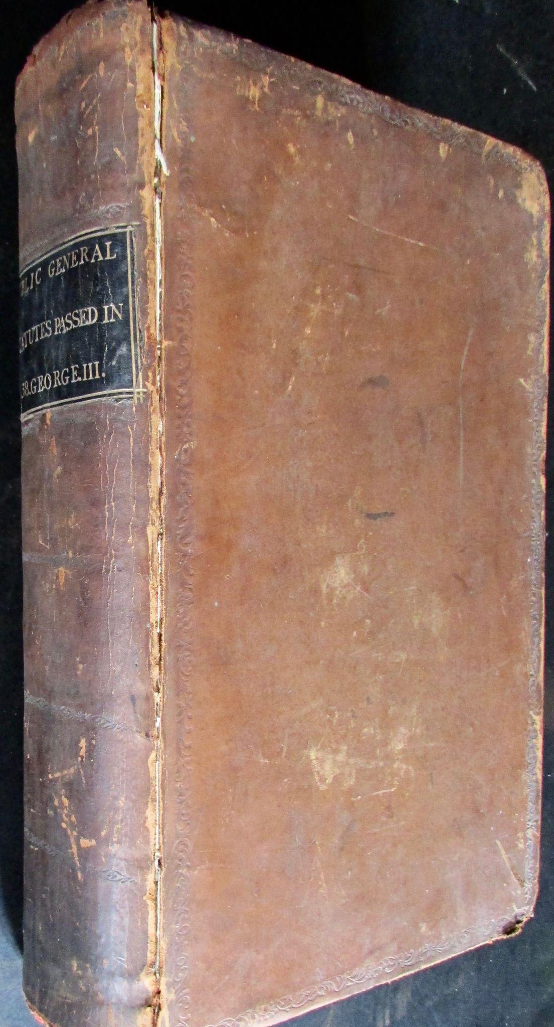 1798  94 Government Acts Passed in the 38 Year of the Reign of King George the Third (1 of 8)