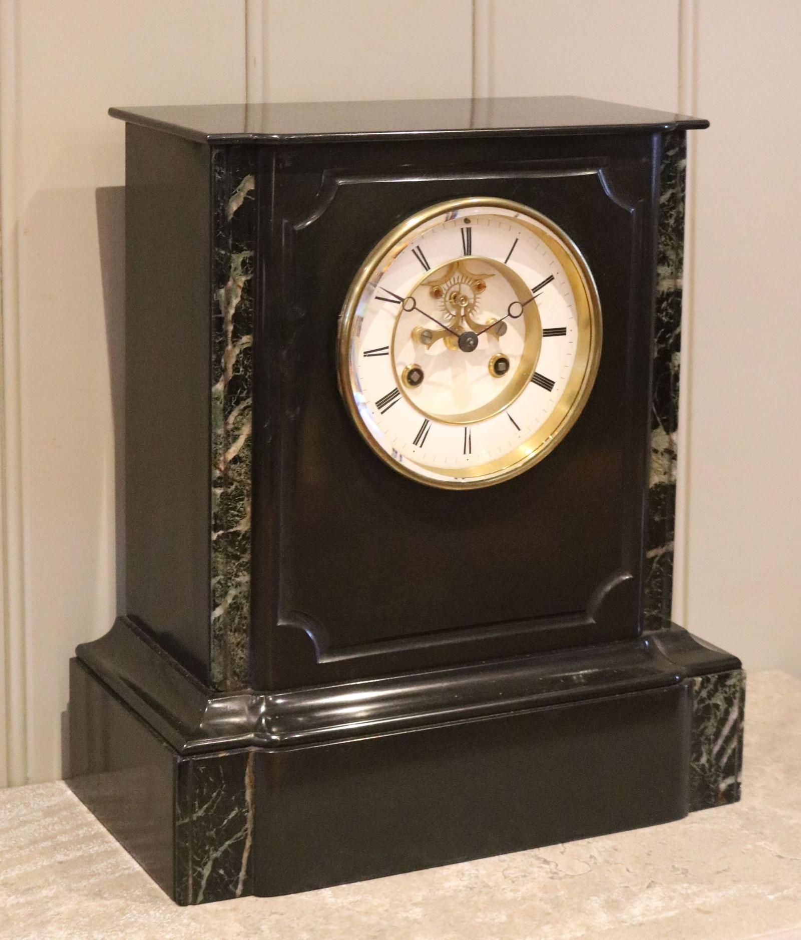 Polished Slate Visible Escapement Mantel Clock (1 of 12)