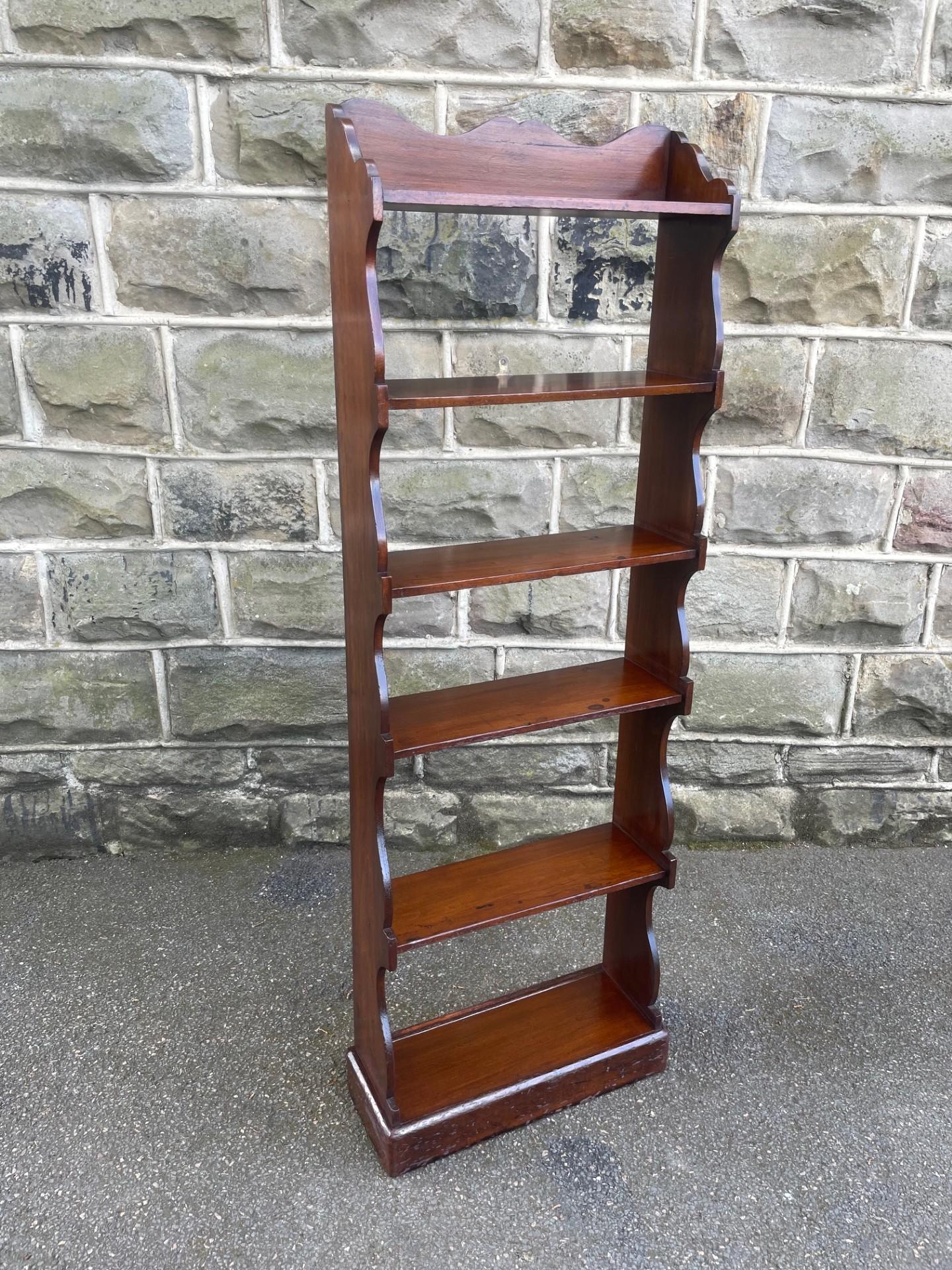 Antique Slim Walnut Waterfall Open Bookcase Bookshelf (1 of 13) Antique Slim Walnut Waterfall Open Bookcase Bookshelf (1 of 13)