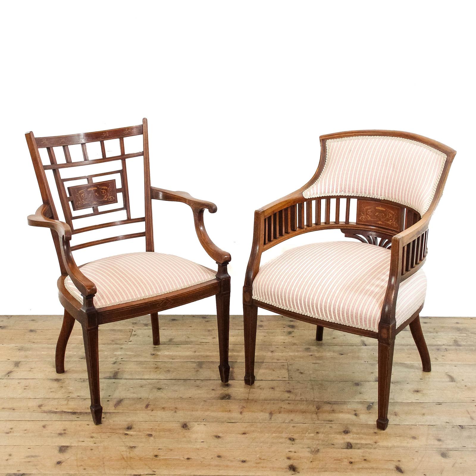 Antique Edwardian Inlaid Mahogany Armchairs (1 of 10) Antique Edwardian Inlaid Mahogany Armchairs (1 of 10)