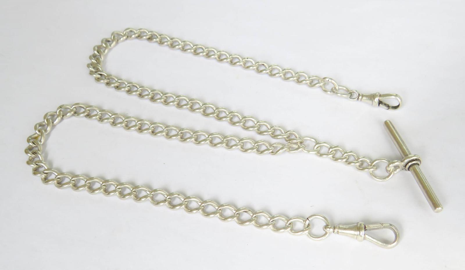 Antique Silver Double Pocket Watch Albert Chain / Necklace (1 of 3) Antique Silver Double Pocket Watch Albert Chain / Necklace (1 of 3)