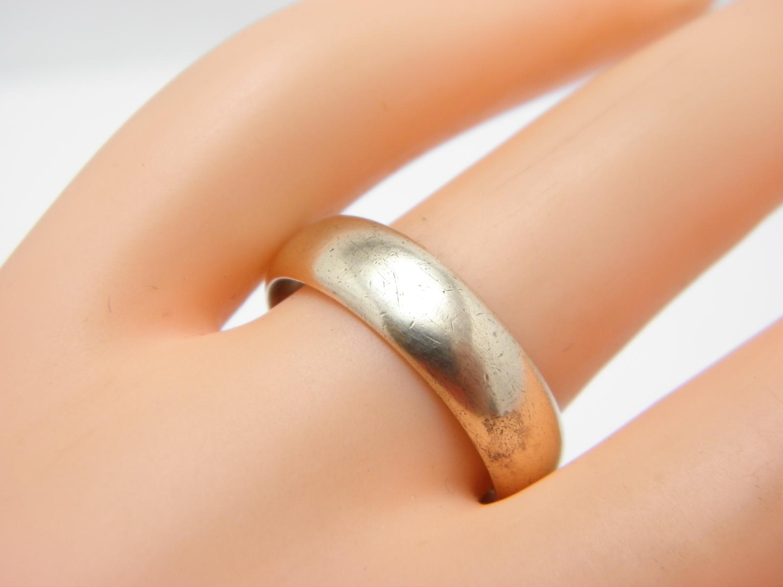 Antique 18ct Rose Gold Cased Wedding Ring Band Size Q (US Size 8.25) c.1900 (1 of 10)