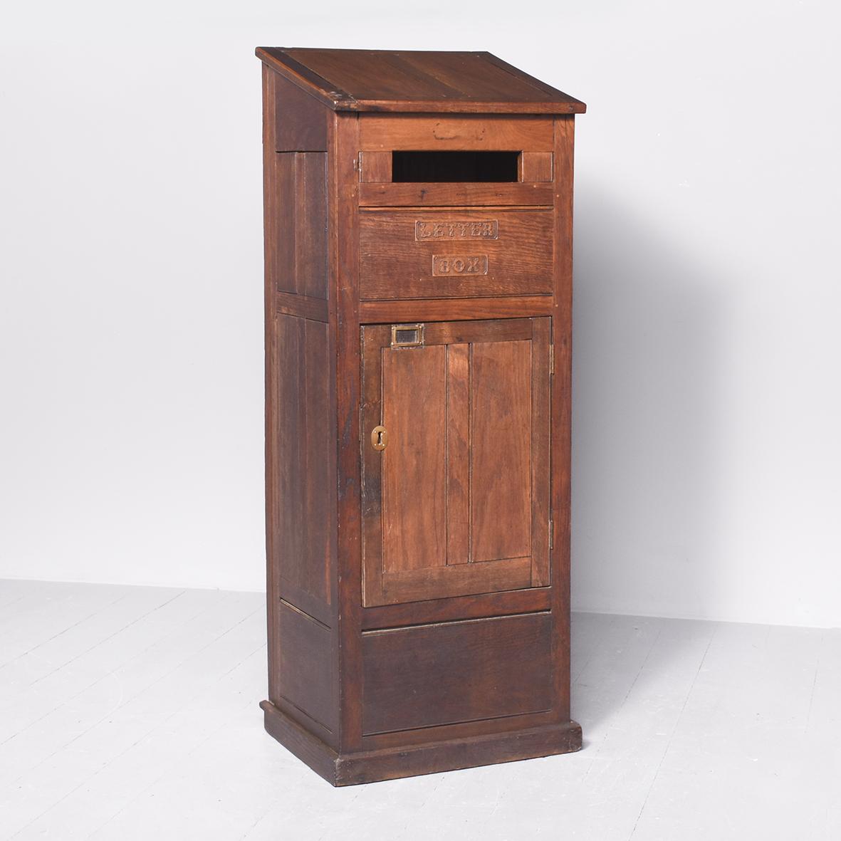Rare Large Victorian Oak Country House Letter Box (1 of 9)