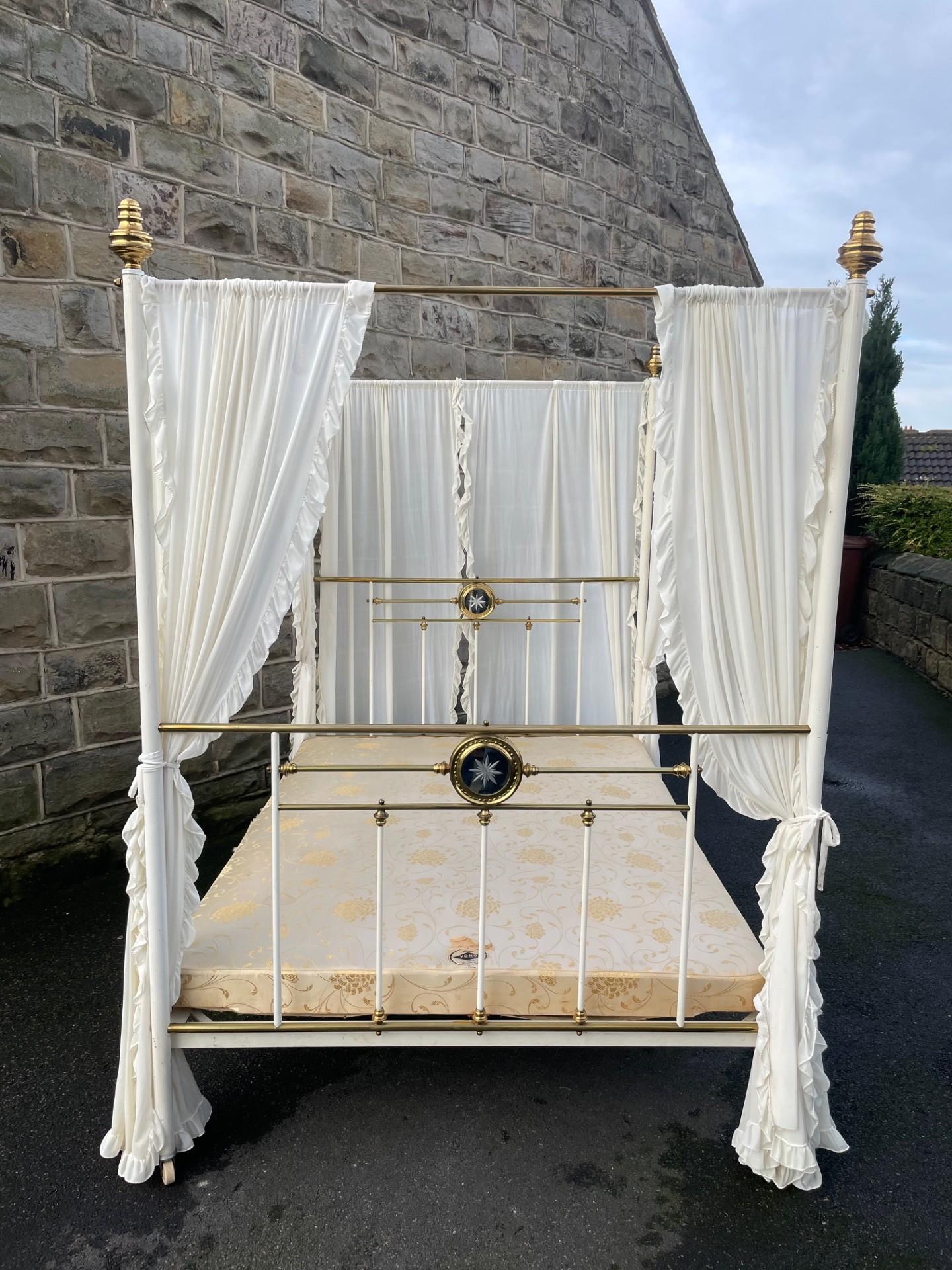 Antique Brass & Iron 4 Poster Double Bed (1 of 17) Antique Brass & Iron 4 Poster Double Bed (1 of 17)