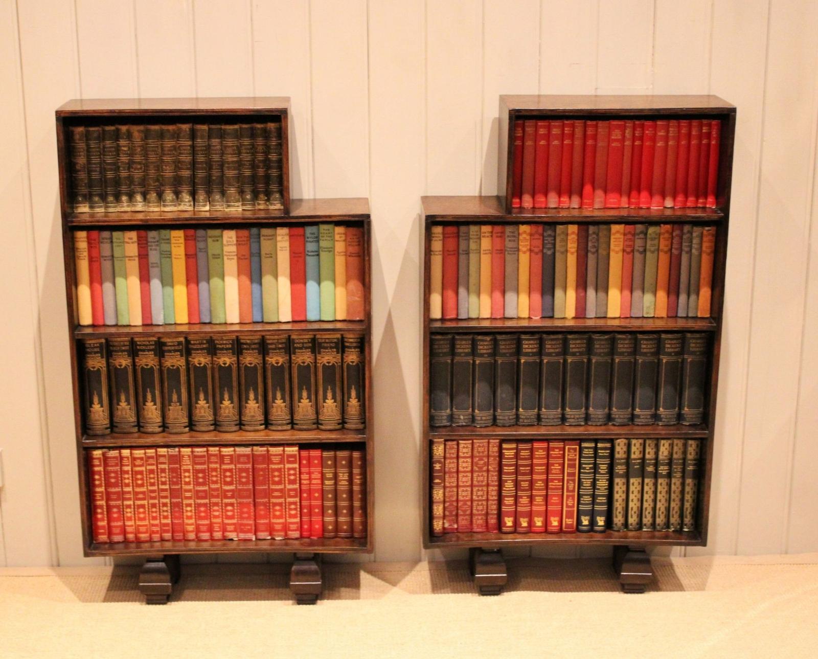 Pair Of Art Deco Oak Open Bookcases (1 of 11)