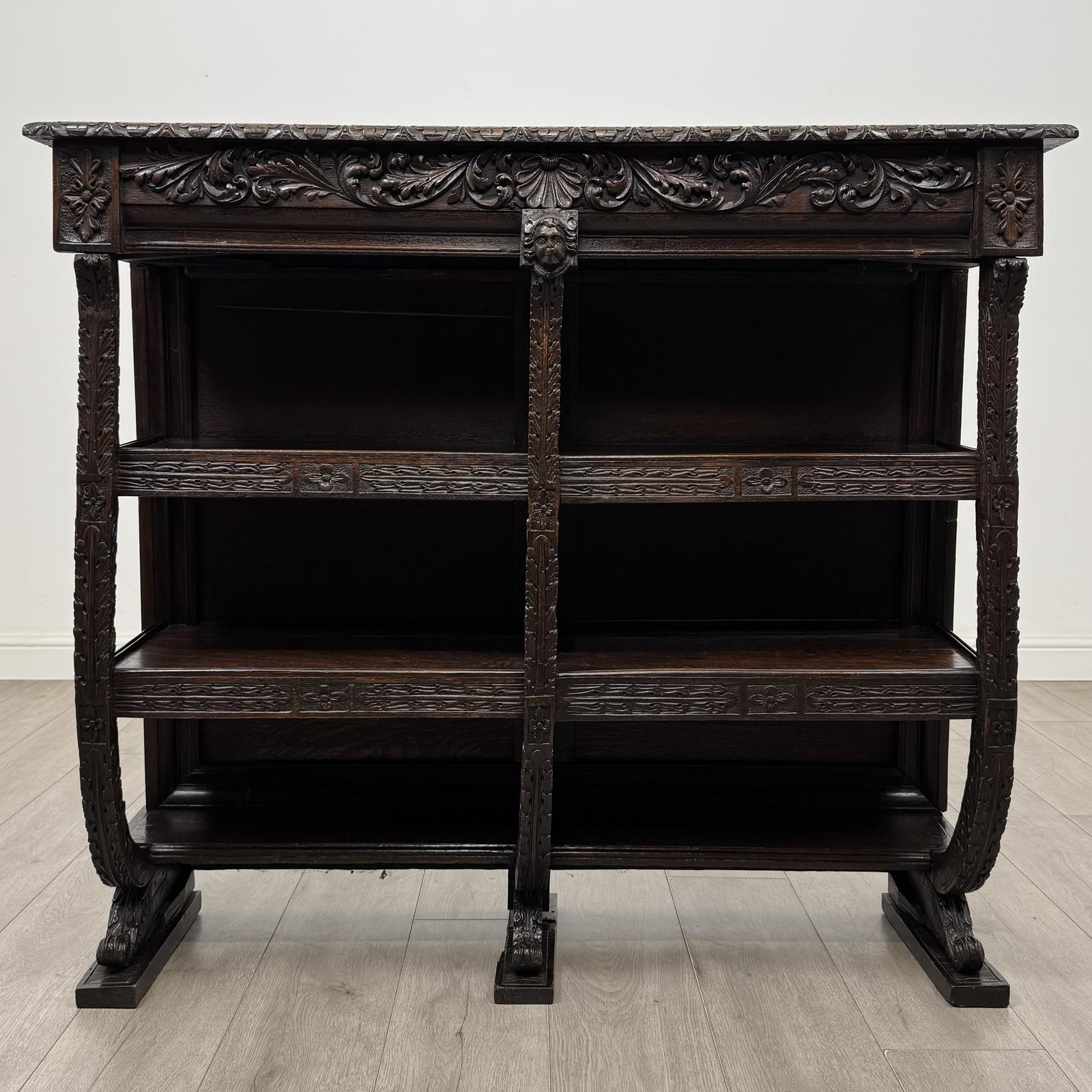 Antique 19th Century Carved Victorian Bookcase in Oak (1 of 9) Antique 19th Century Carved Victorian Bookcase in Oak (1 of 9)
